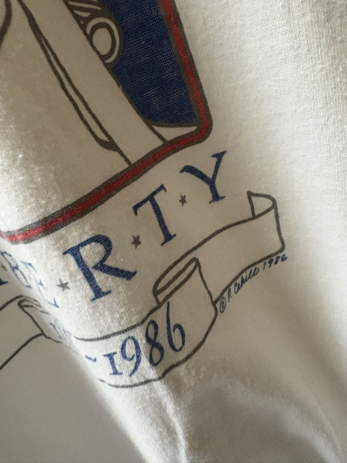 Vintage 1986 NYC Liberty Ringer T-Shirt Size US XL / EU 56 / 4 - 3 Thumbnail