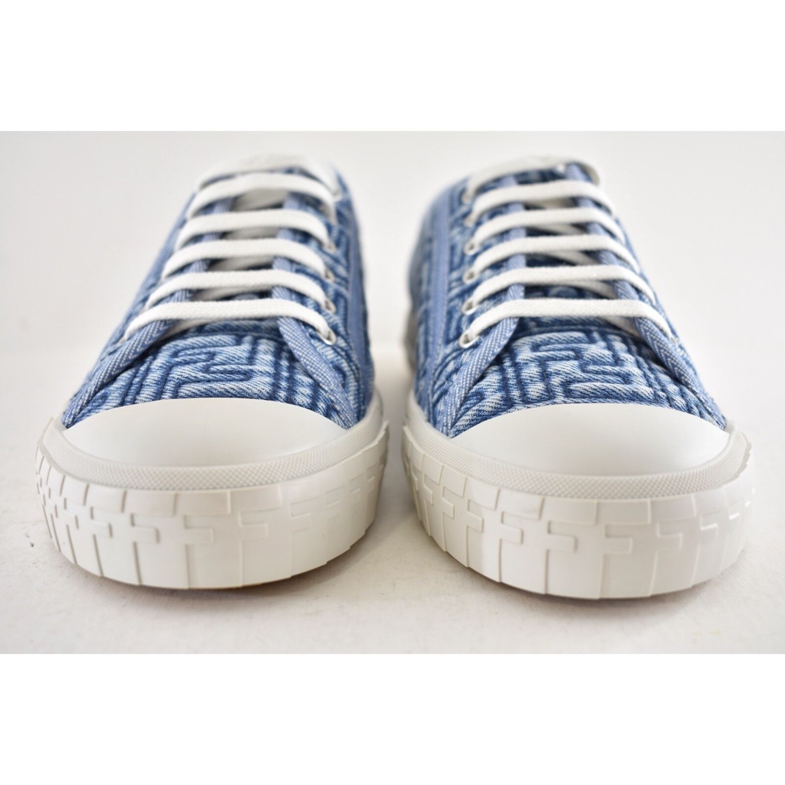 Fendi Fendi Domino Denim FF Logo White Platform Low Top Sneaker 41 Size US 11 / IT 41 - 8 Thumbnail