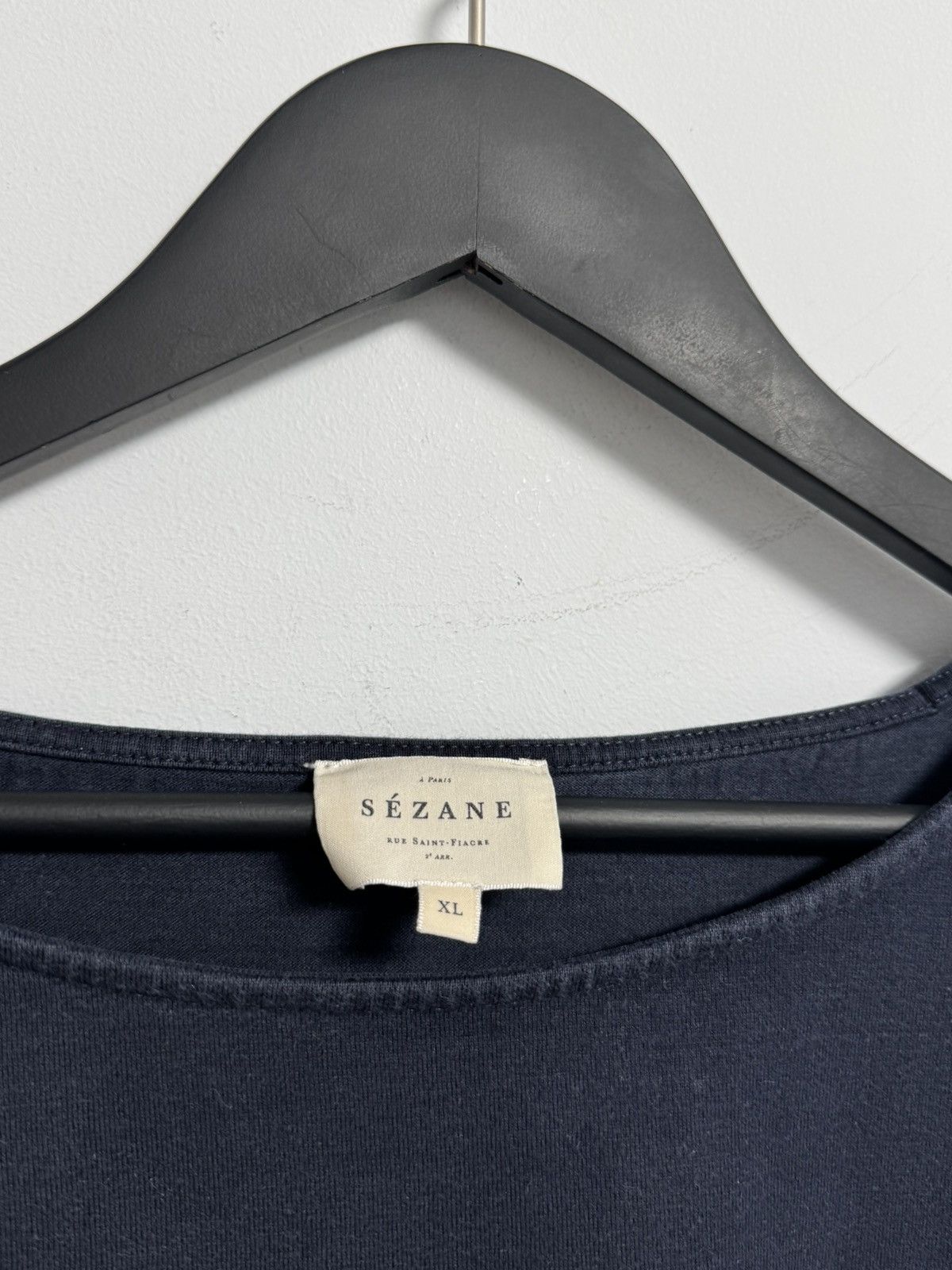 Sezane Sezane Women Long Sleeve Navy Blue Striped Organic T-shirt Size XL / US 12-14 / IT 48-50 - 3 Thumbnail