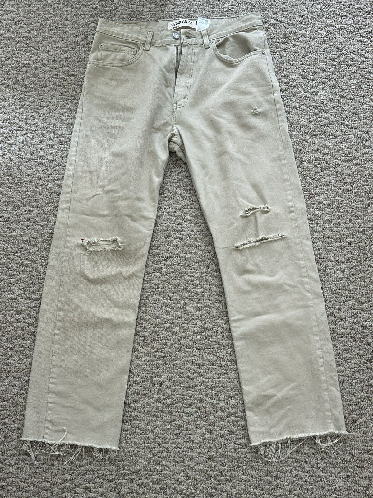 Levi's Vintage Clothing Distressed Levi’s 505 Cream Size US 34 / EU 50 - 1 Thumbnail