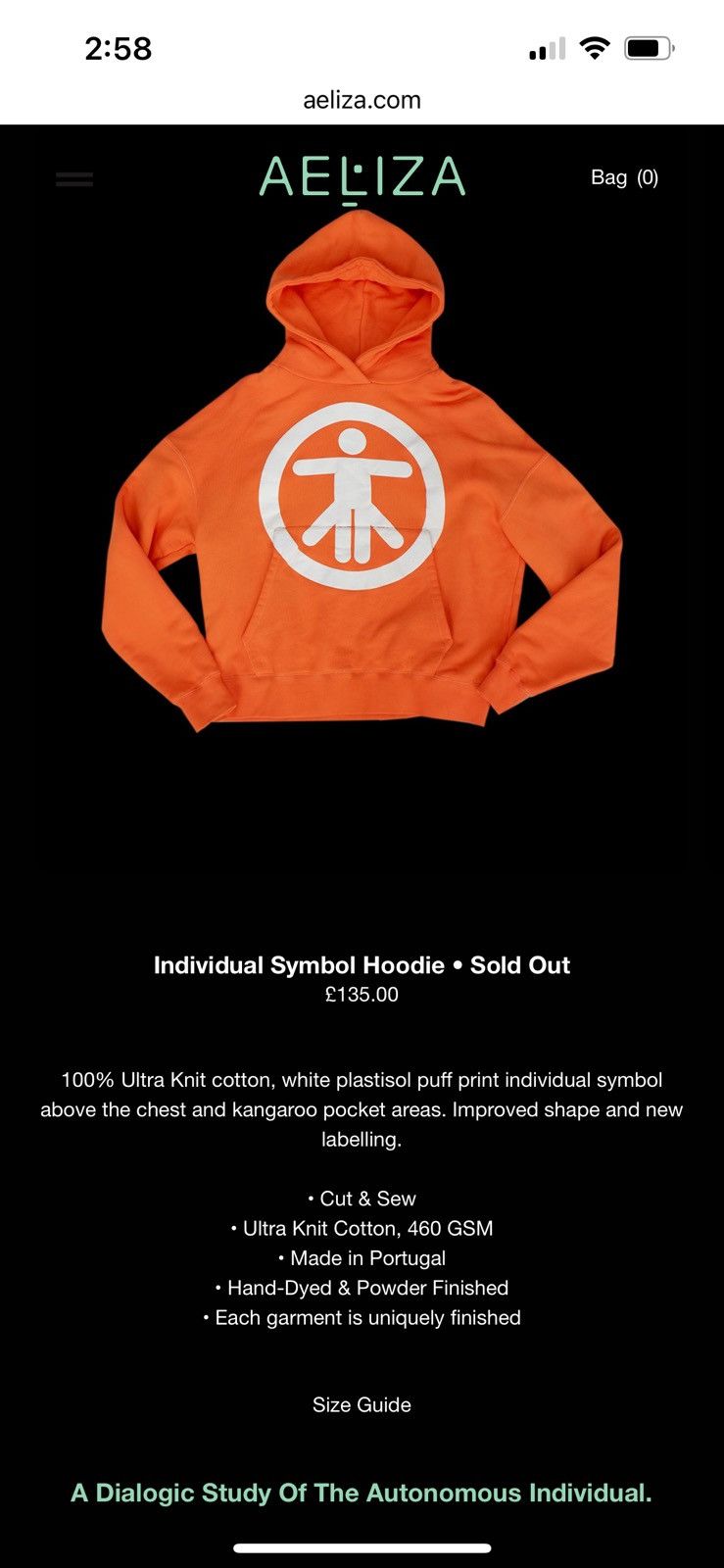 Other ORANGE AELiZA iNDiViDUAL SYMBOL CROPPED HOODiE ViTRUViAN MAN Size US L / EU 52-54 / 3 - 24 Thumbnail