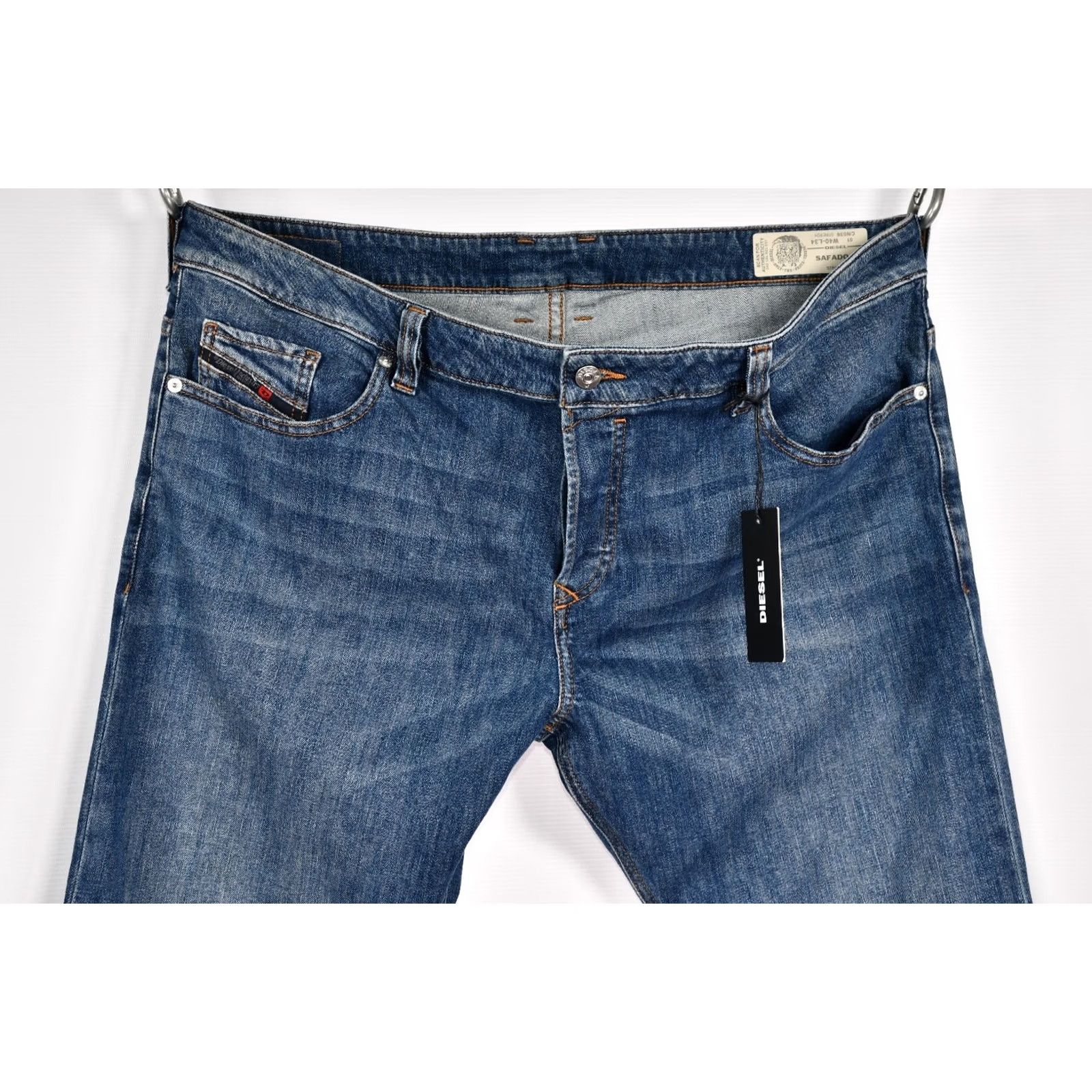 Diesel Diesel SAFADO-X Straight Jeans Men W40/L34 Blue Denim 5-Pocket Stretch 100% Genuine NEW 40x34-34 Inseam SZ W40/L34 Size US 40 / EU 56 - 3 Thumbnail
