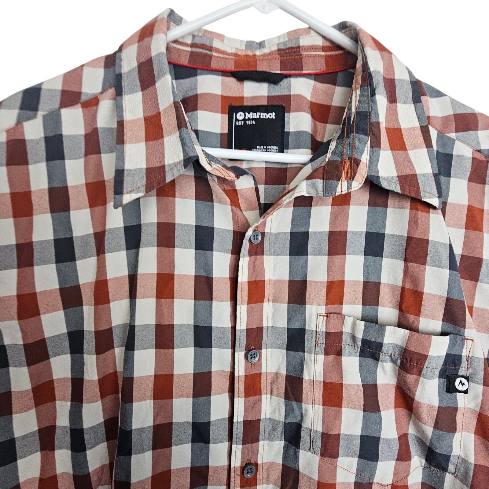 Marmot Marmot Mens Checker Button Shirt XL Gorpcore Outdoor Trail Size US XL / EU 56 / 4 - 2 Thumbnail
