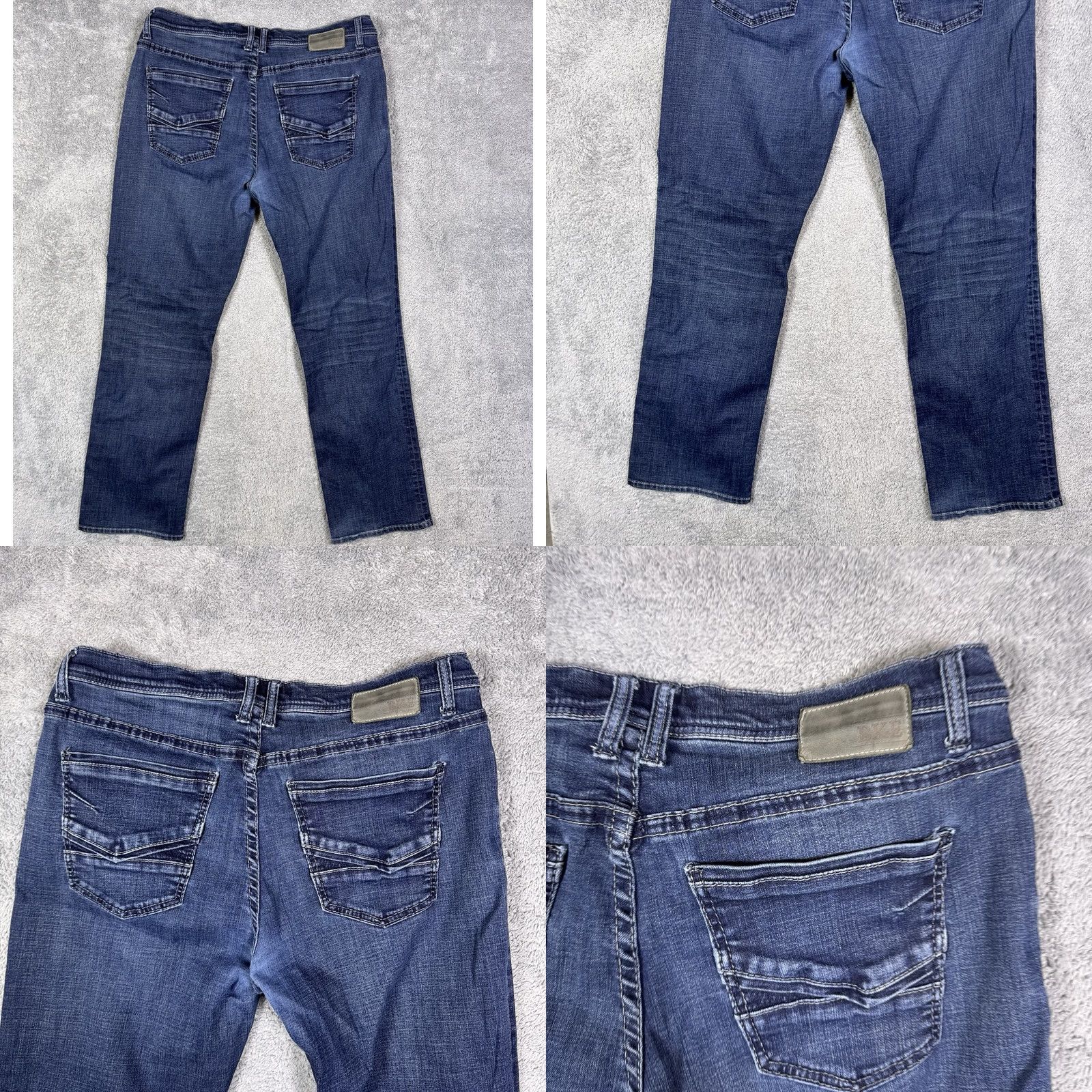 Vintage BKE Tyler Jeans Men 36S Straight Dark Wash Whisker Buckle Western Cowboy Utility Size US 36 / EU 52 - 9 Thumbnail