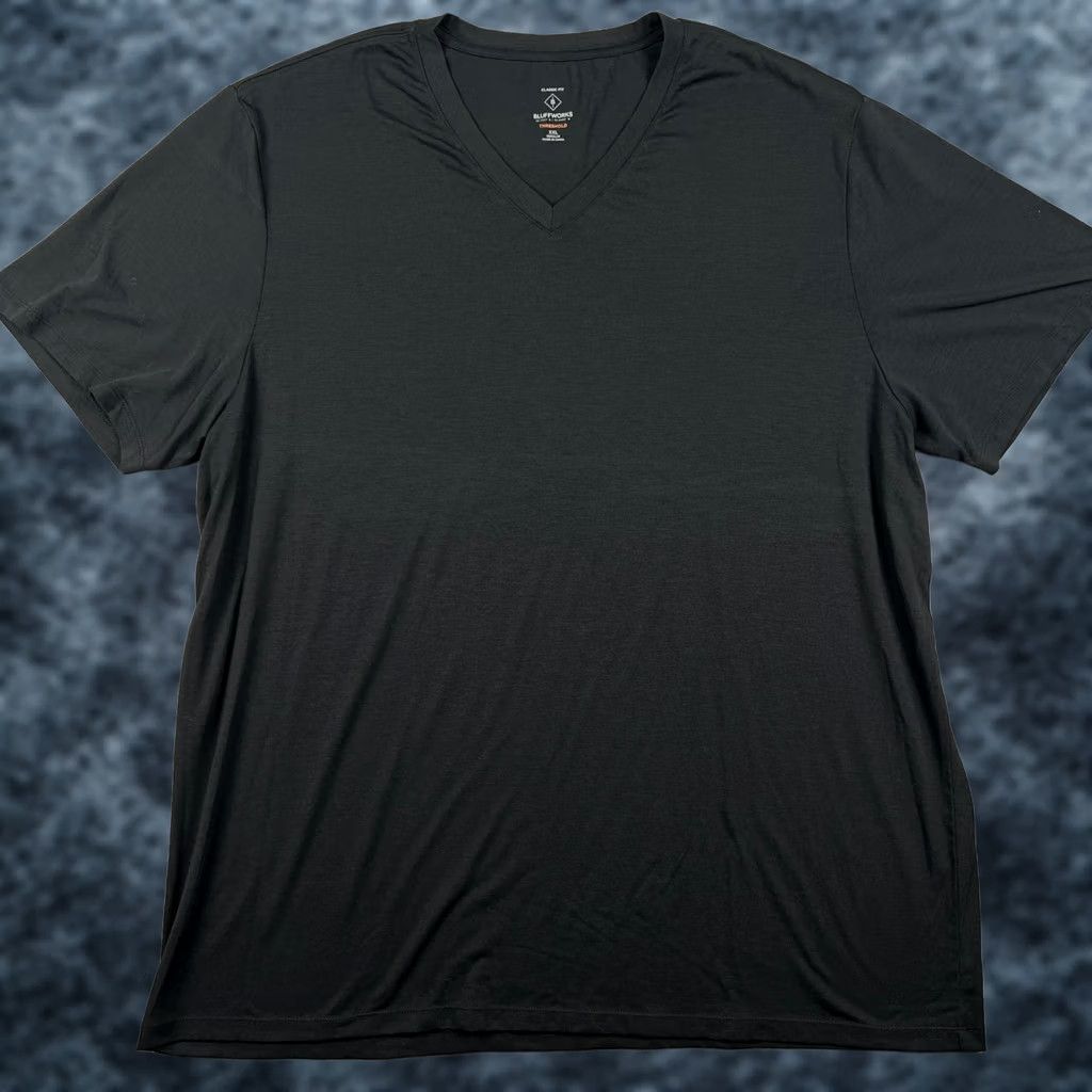 Vintage Bluffworks Shirt Mens 2XL Black Classic Fit V-Neck Short Sleeve Threshold Size US XXL / EU 58 / 5 - 1 Thumbnail