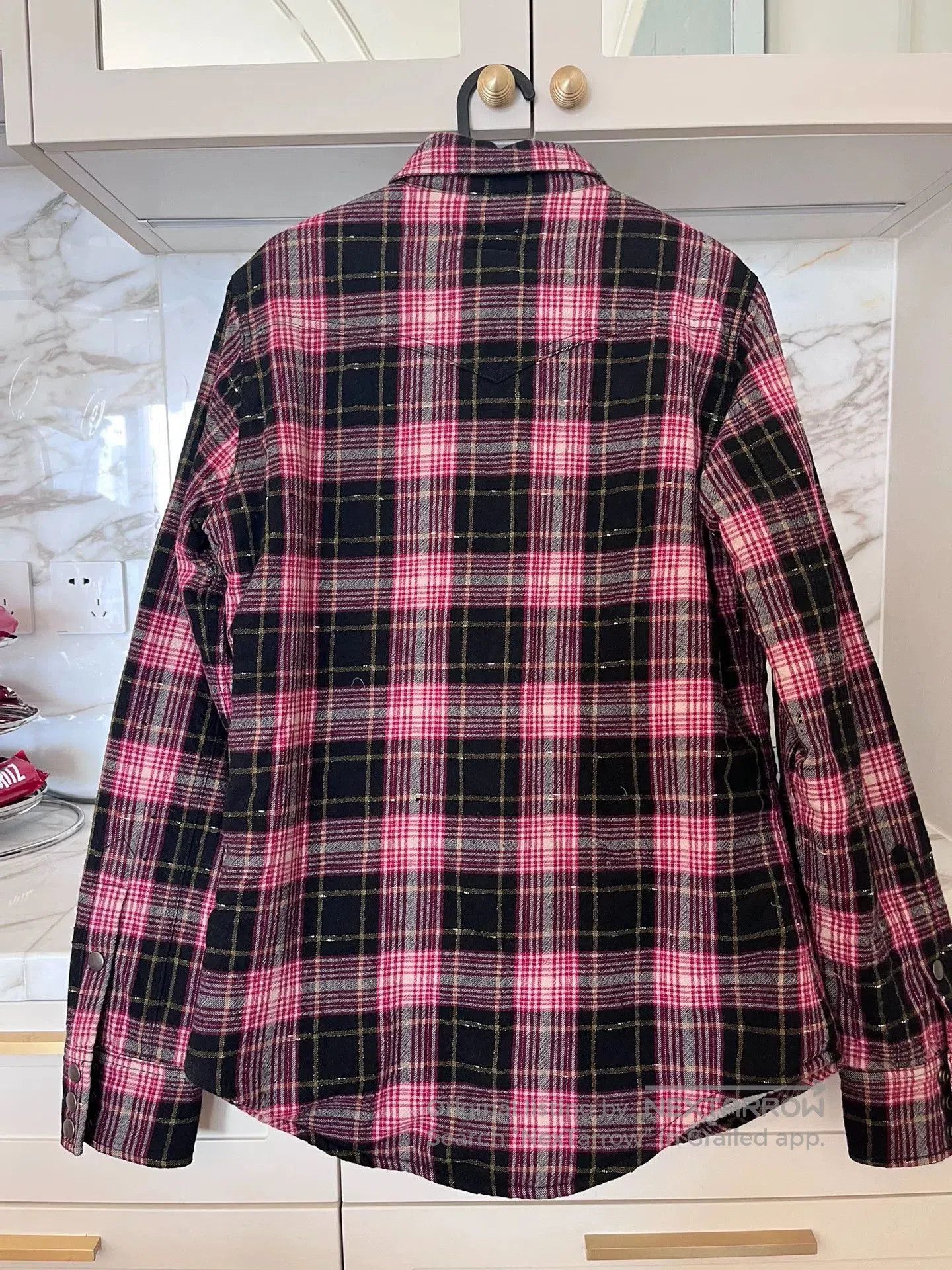 Saint Laurent Paris Saint Laurent Red/Black Plaid Shearling Shirt Jacket. Size US S / EU 44-46 / 1 - 4 Thumbnail