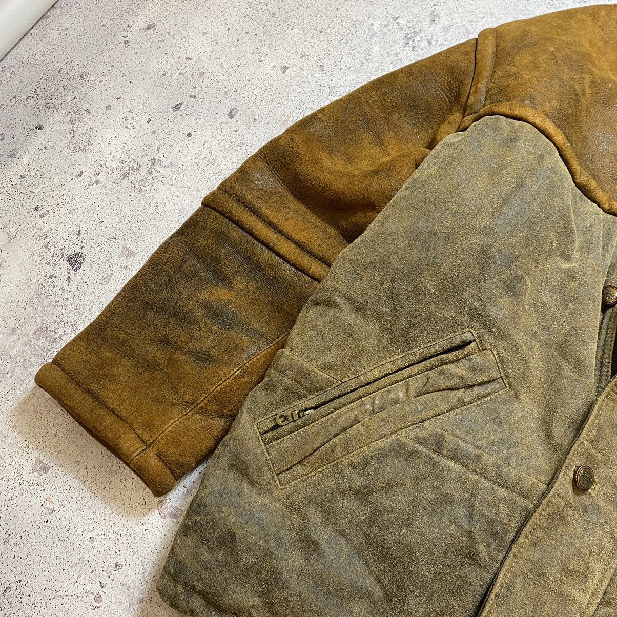 Camel × Japanese Brand × Vintage Vintage 90s Leather Camel Jacket Coat Y2K Avantgarde Retro Size US XL / EU 56 / 4 - 7 Thumbnail