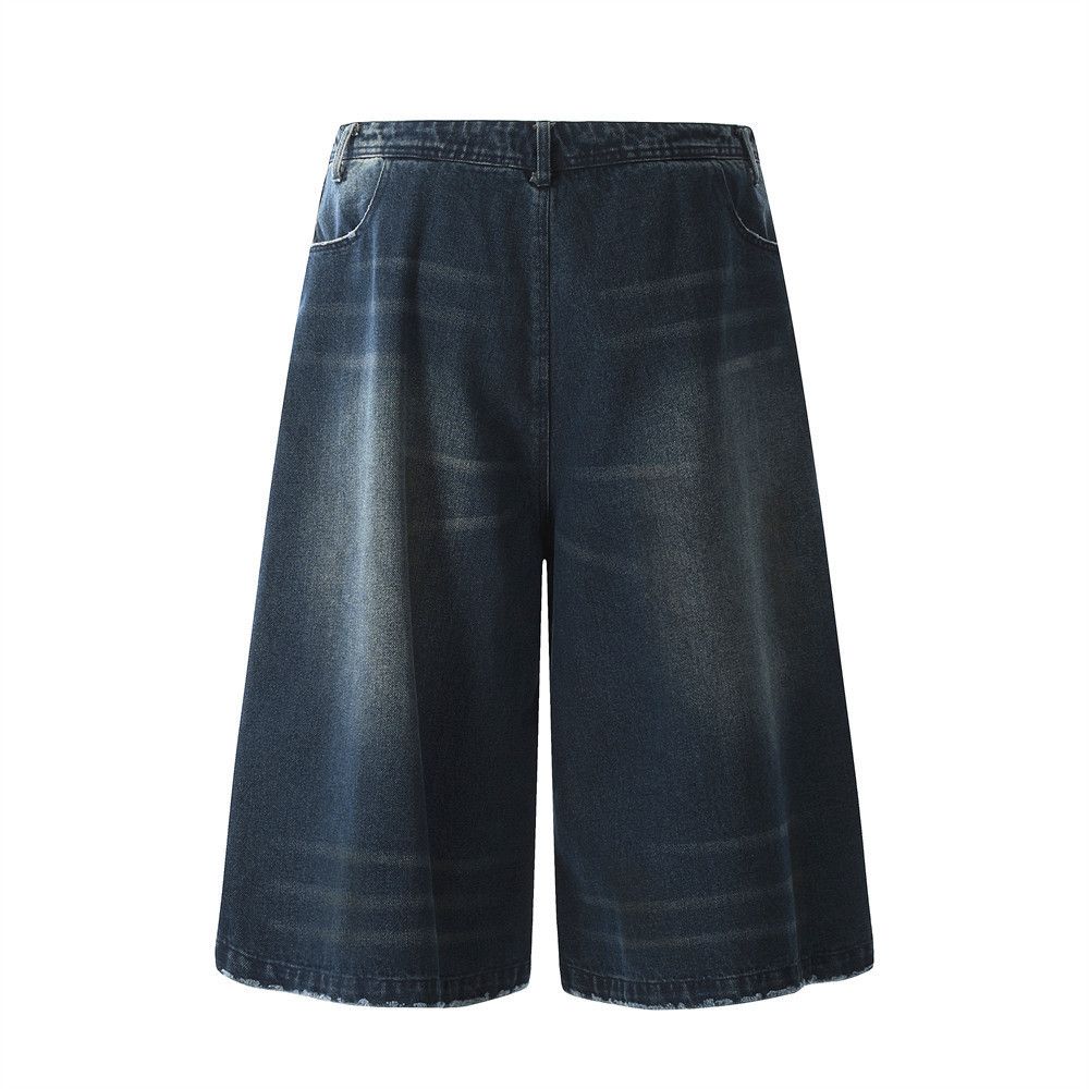 Japanese Brand × Jean Men's loose distressed washed straight denim shorts Size US 32 / EU 48 - 3 Thumbnail