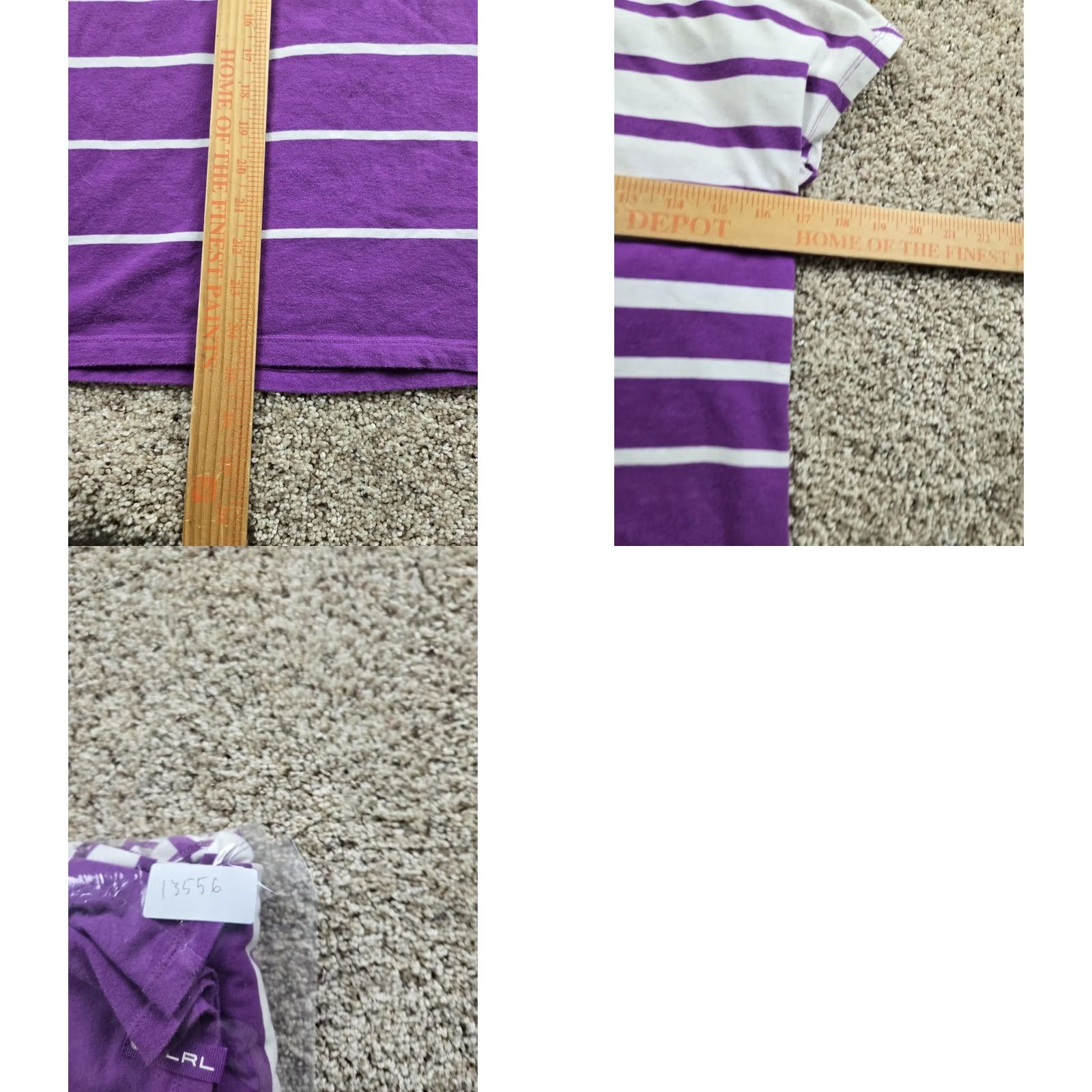Ralph Lauren Lauren Ralph Lauren Active Shirt Womens Small Purple White Striped Stretch Top T-Shirt Knit Crew Neck Short Sleeve Cap Sleeve Shirt Womens Size S / US 4 / IT 40 - 8 Thumbnail