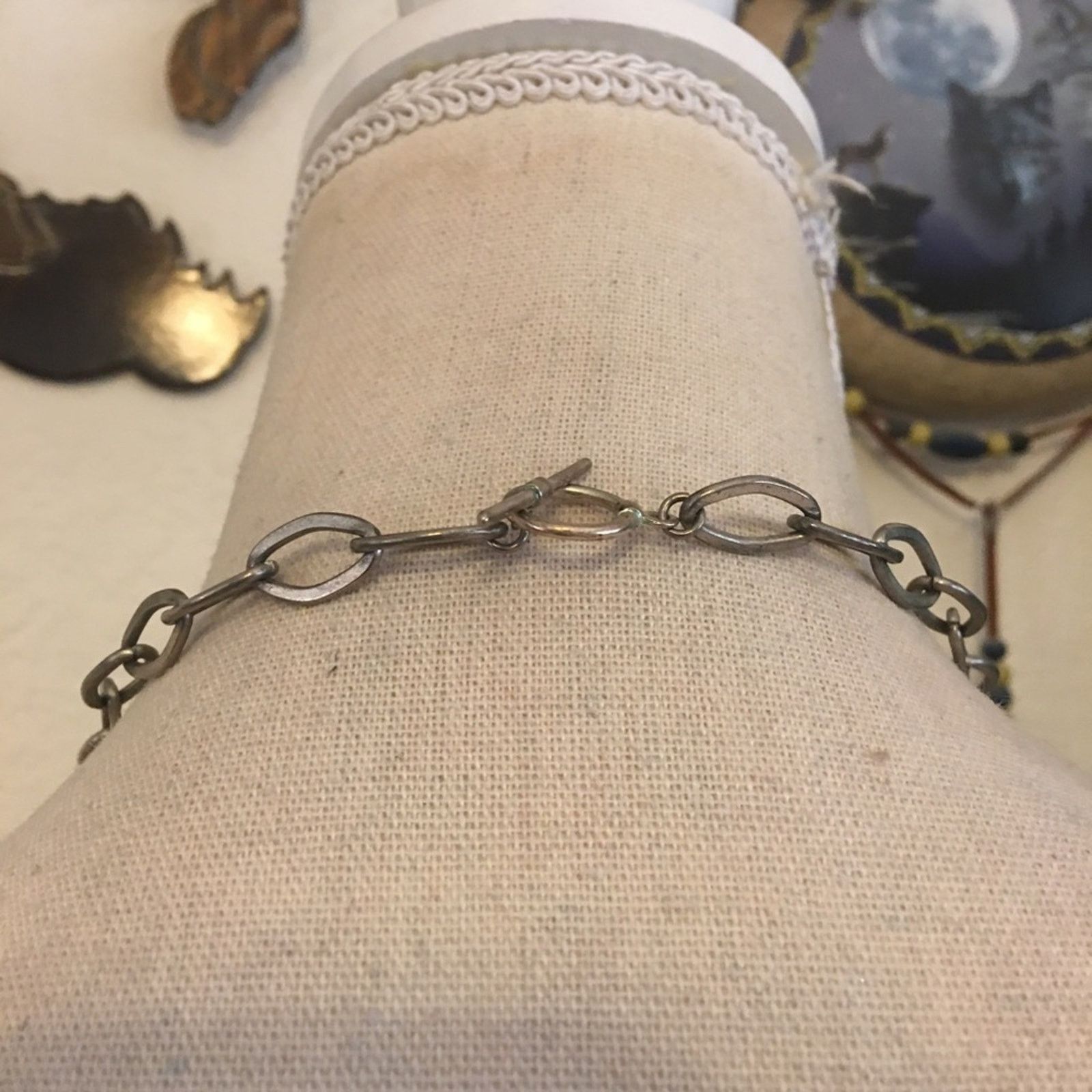 Jewelry Matte silver tone chain link charm accent necklace Size ONE SIZE - 4 Thumbnail