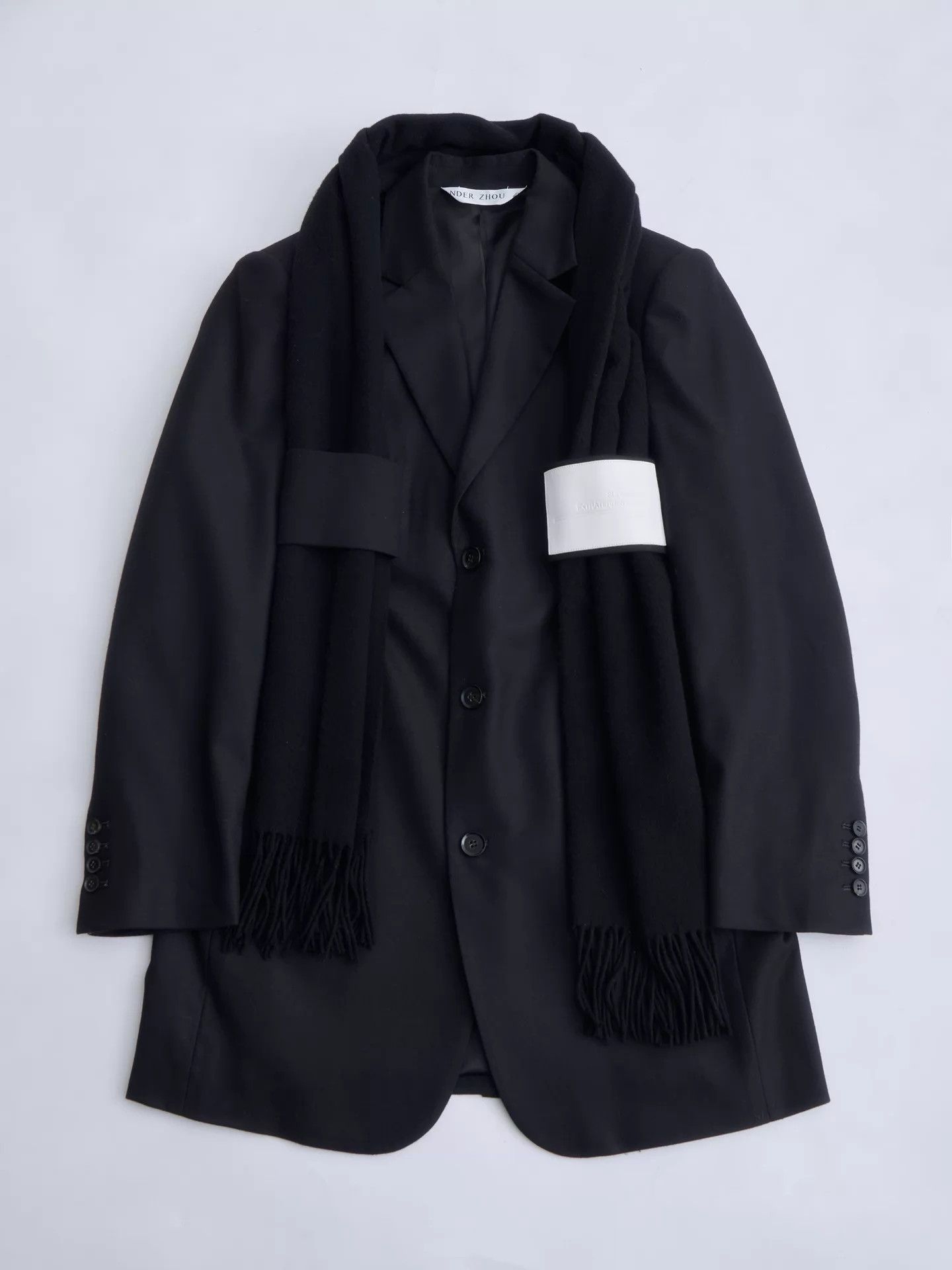 Xander Zhou Xander Zhou Men’s deconstructed detachable scarf black Size US M / EU 48-50 / 2 - 8 Thumbnail