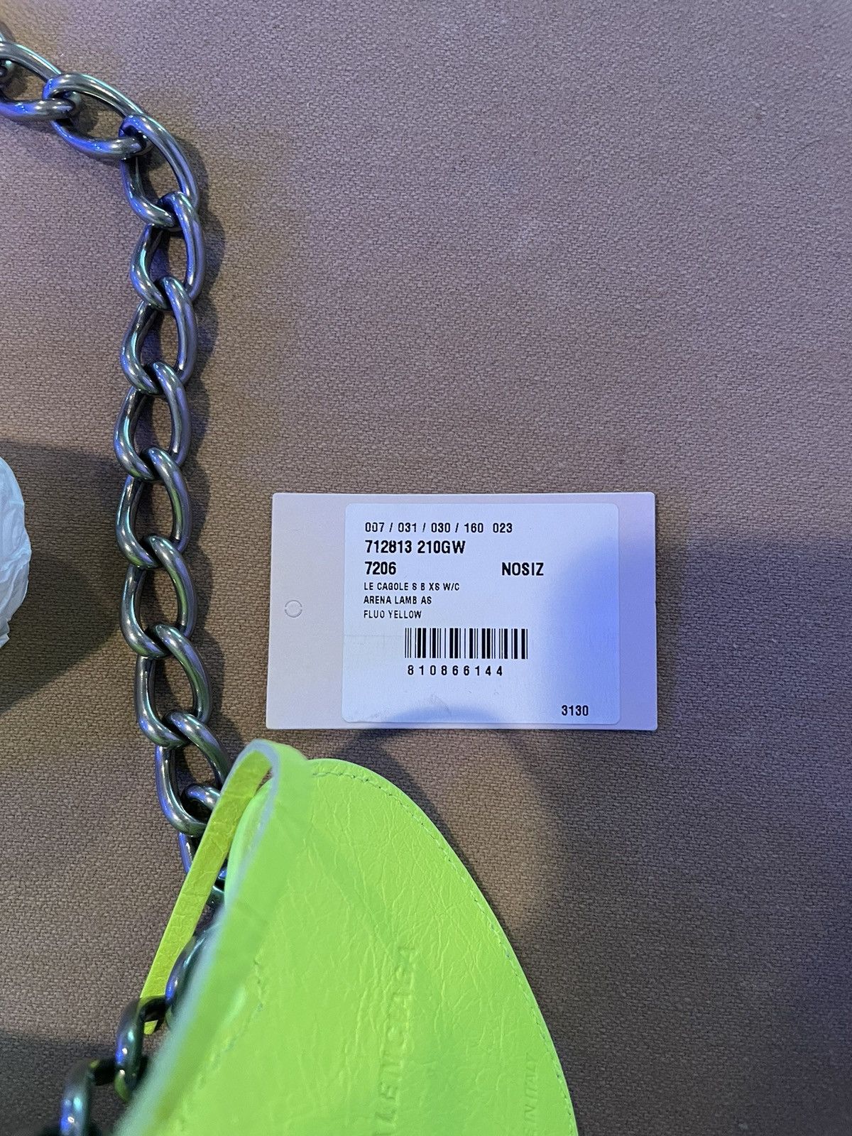 Balenciaga LE CAGOLE 8 B X8 W/C ARENA LAMB AS FLUO YELLOW Size ONE SIZE - 10 Thumbnail