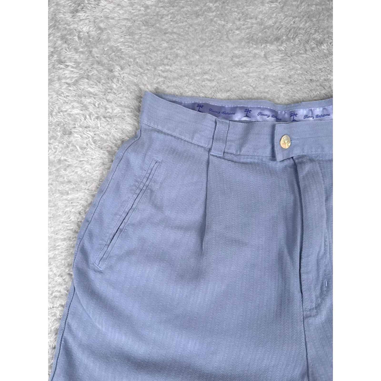 Tommy Bahama VINTAGE Tommy Bahama Shorts Womens 12 Blue 100% Silk Bermuda Beach Vacation Travel Size 34" / US 12 / IT 48 - 4 Thumbnail