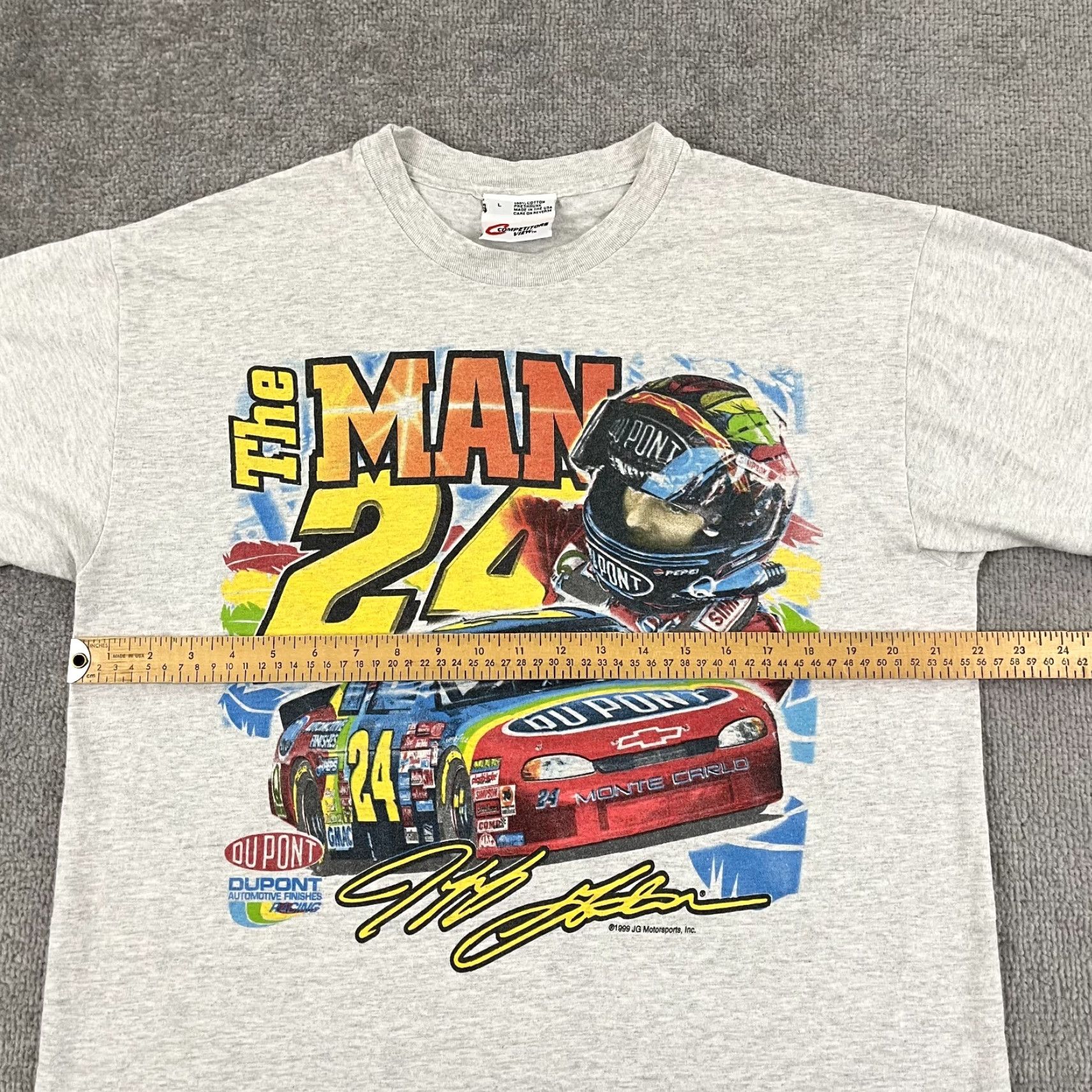 NASCAR VINTAGE Competition JEFF GORDON Shirt Mens Large Gray Graphic Nascar Double-Sided Tee 1999 Size US L / EU 52-54 / 3 - 5 Thumbnail