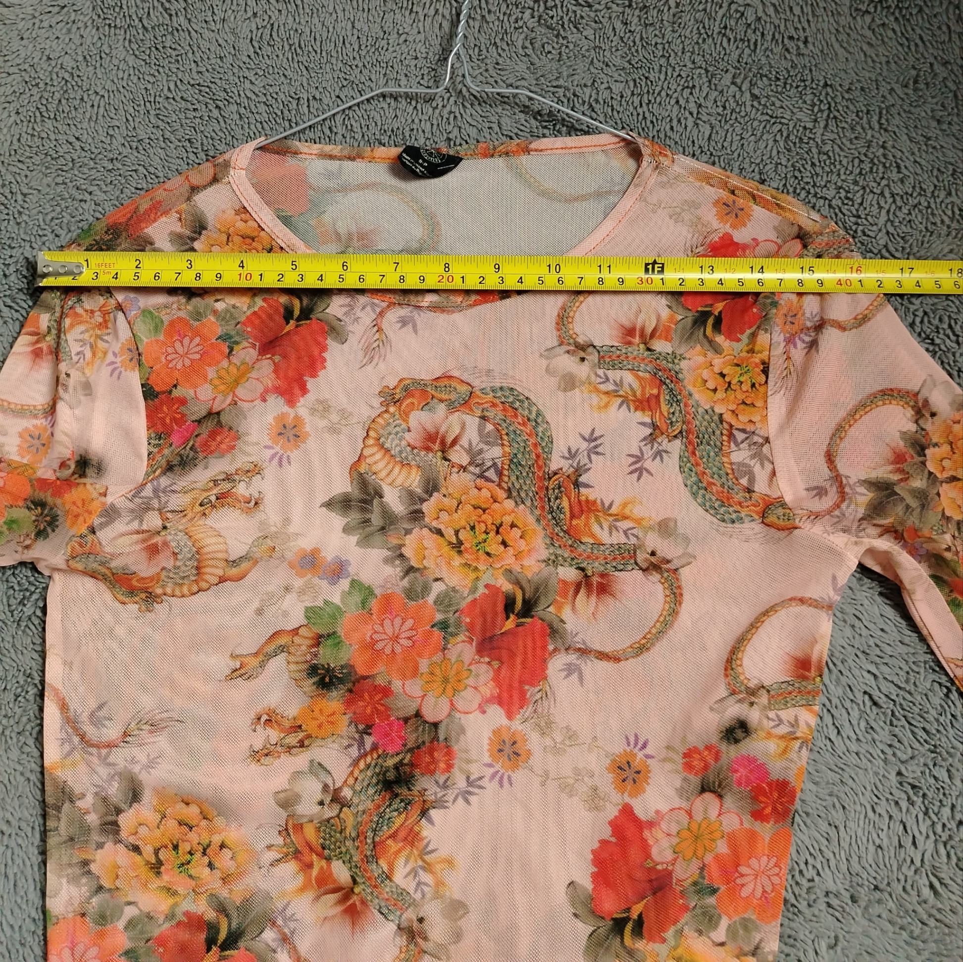 Urban Outfitters Pre-Loved Top Women S Floral Snake Print Sheer Long Sleeve Size S / US 4 / IT 40 - 8 Thumbnail