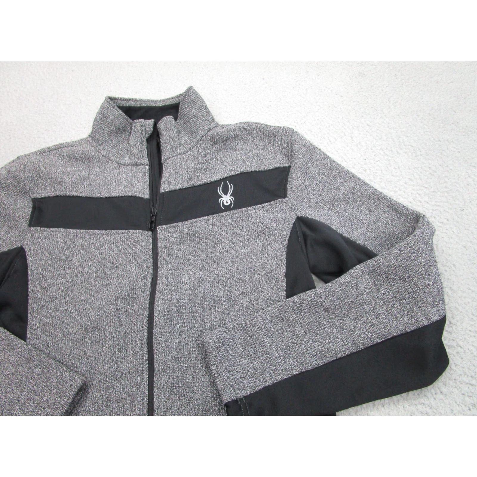 Spyder Spyder Mens Sweater Medium Gray Fleece Mock Neck Full Zip Knit Jacket Zip Knit Sweater Mens Size US M / EU 48-50 / 2 - 2 Thumbnail