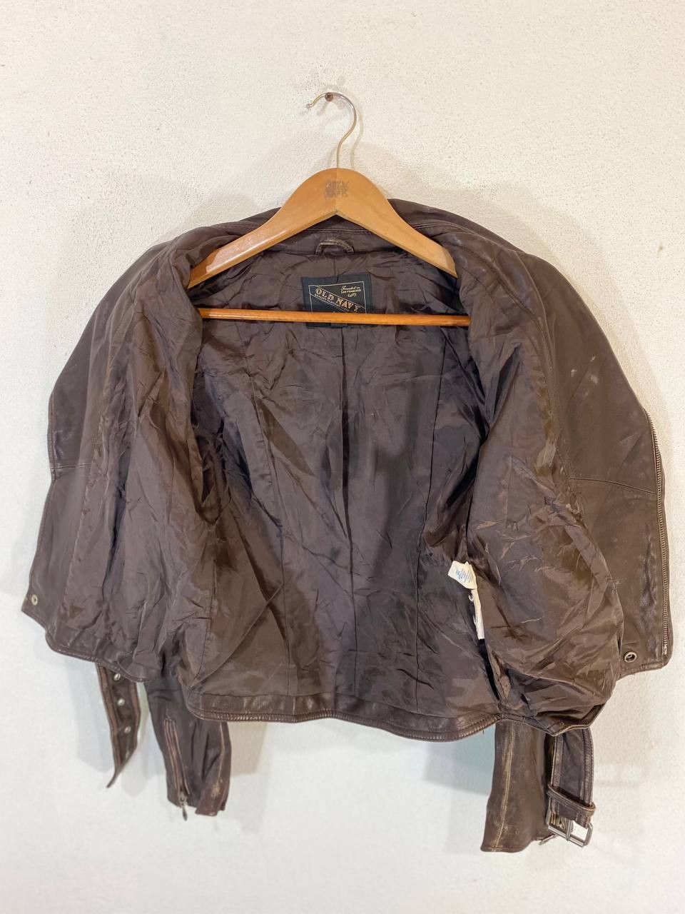 Old Navy old navy genuine leather double collar jacket nice design Size US XS / EU 42 / 0 - 8 Thumbnail
