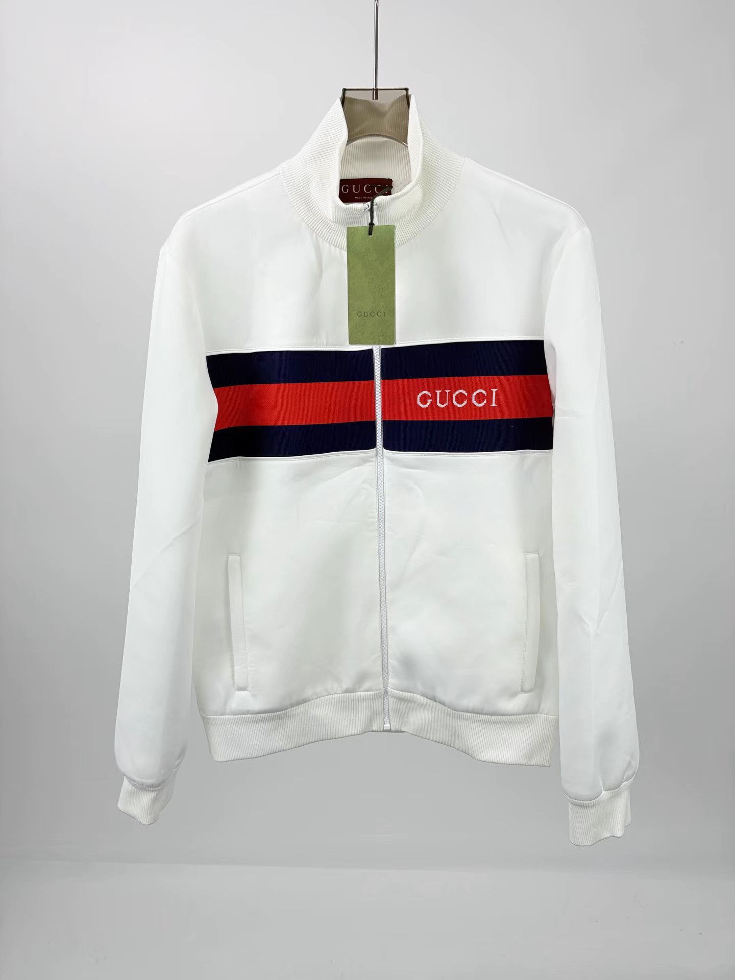 Gucci GUCCI New Red & Blue Web Jacket Size US M / EU 48-50 / 2 - 1 Thumbnail