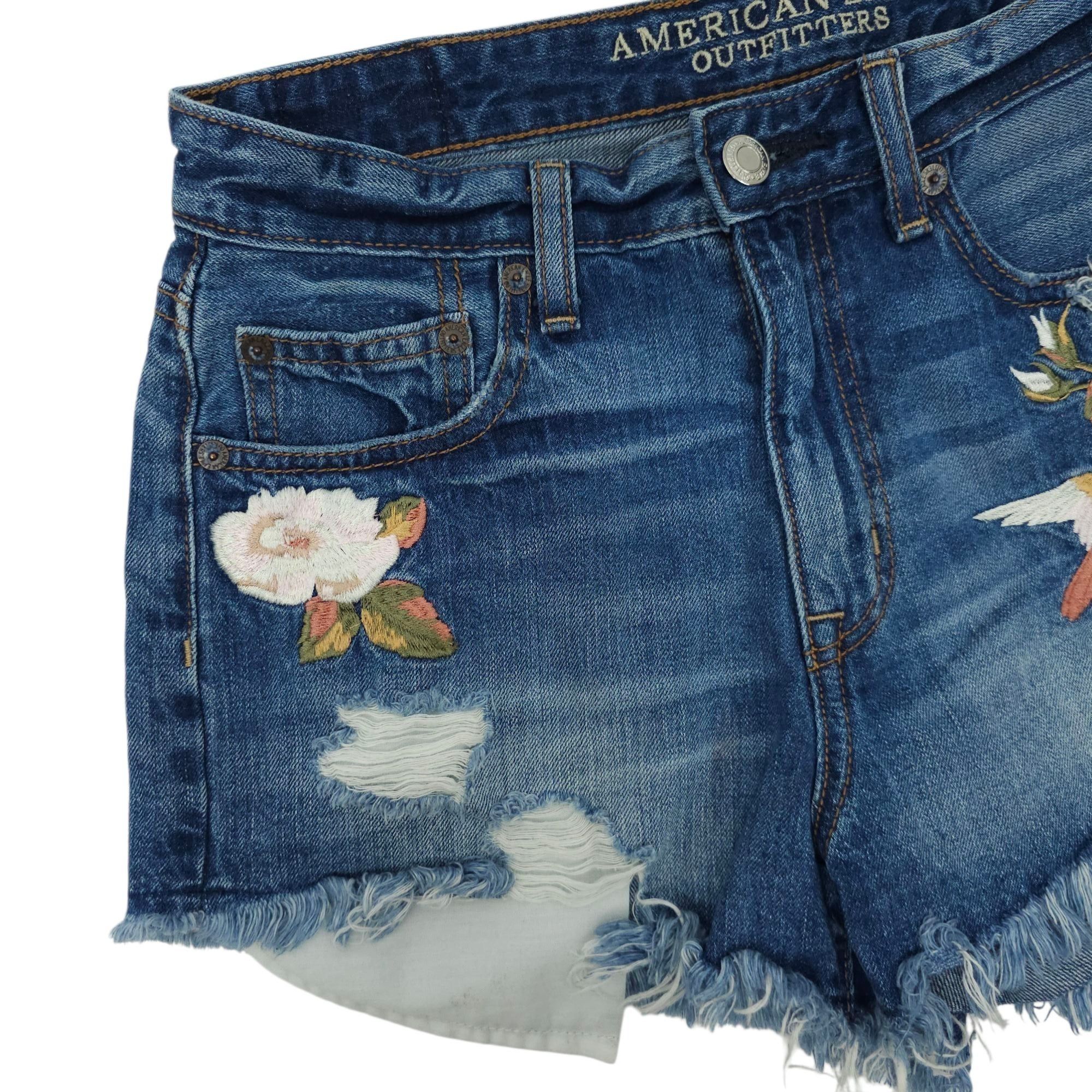 American Eagle Outfitters American Eagle Vintage Hi Rise Festival Denim Shorts Womens Size 27" / US 4 / IT 40 - 8 Thumbnail