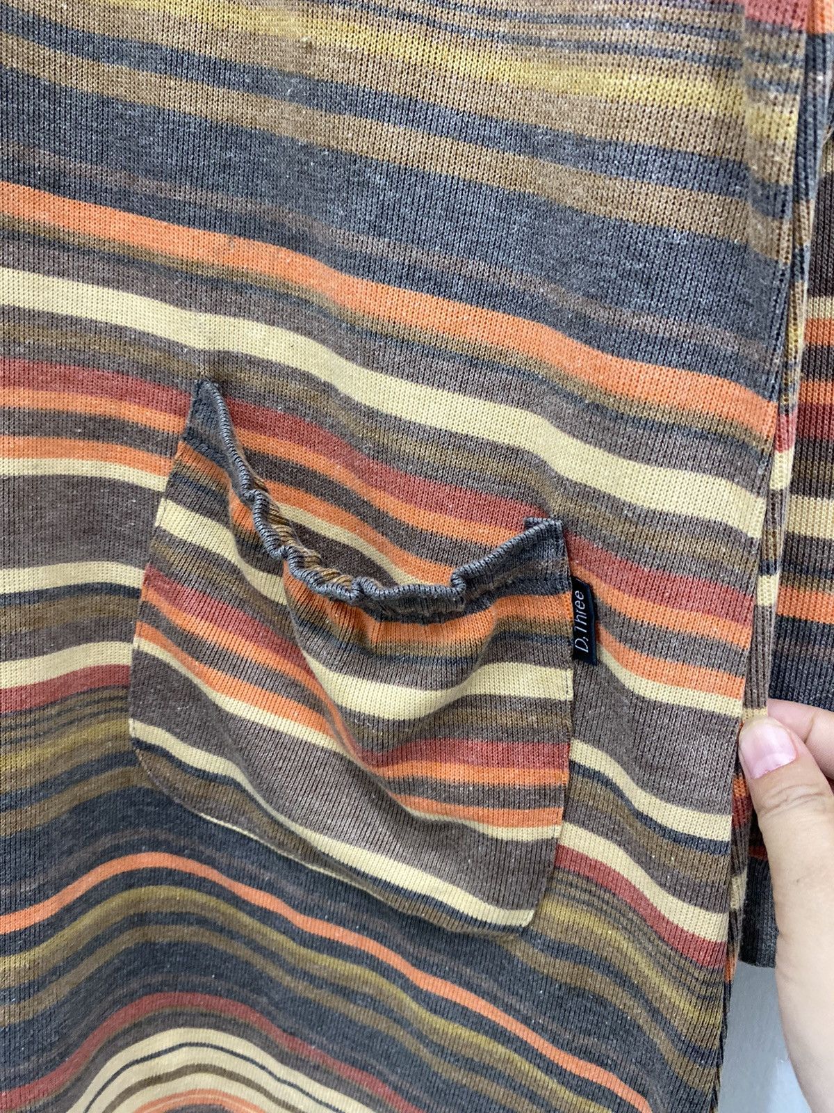 Vintage D Three Striped Vintage Earth Tone Nerdy Top Japanese Style Size ONE SIZE - 3 Thumbnail