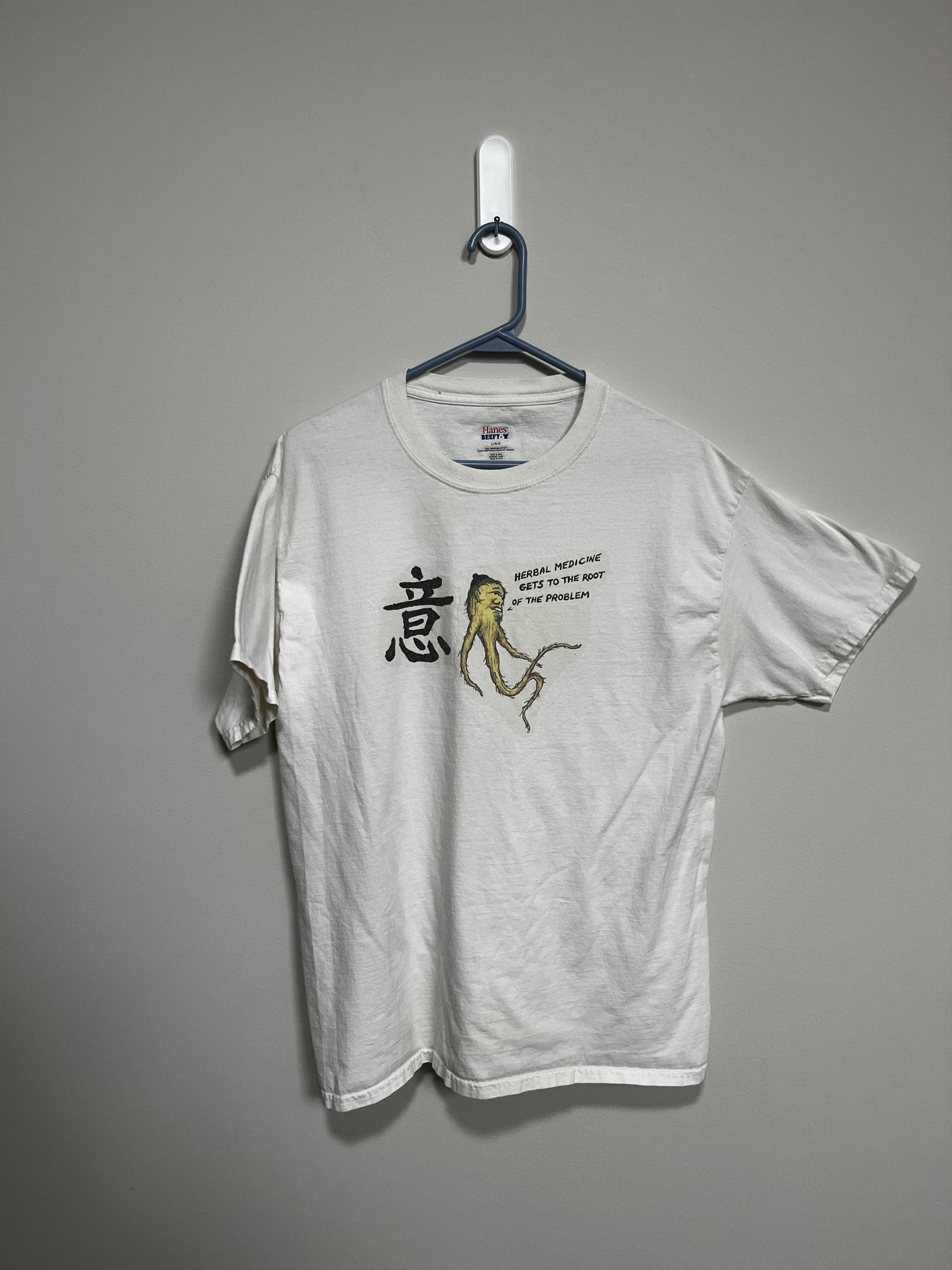 Hanes Vintage Hanes Beefy-T "Herbal Medicine" - White (L) Size US L / EU 52-54 / 3 - 1 Thumbnail