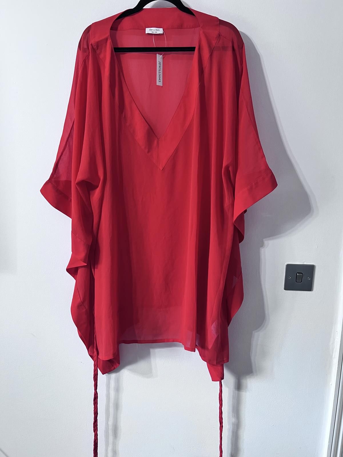 Other JD Williams Red Sheer Kaftan – UK 28/30 Size 4XL / US 24-26 - 1 Thumbnail