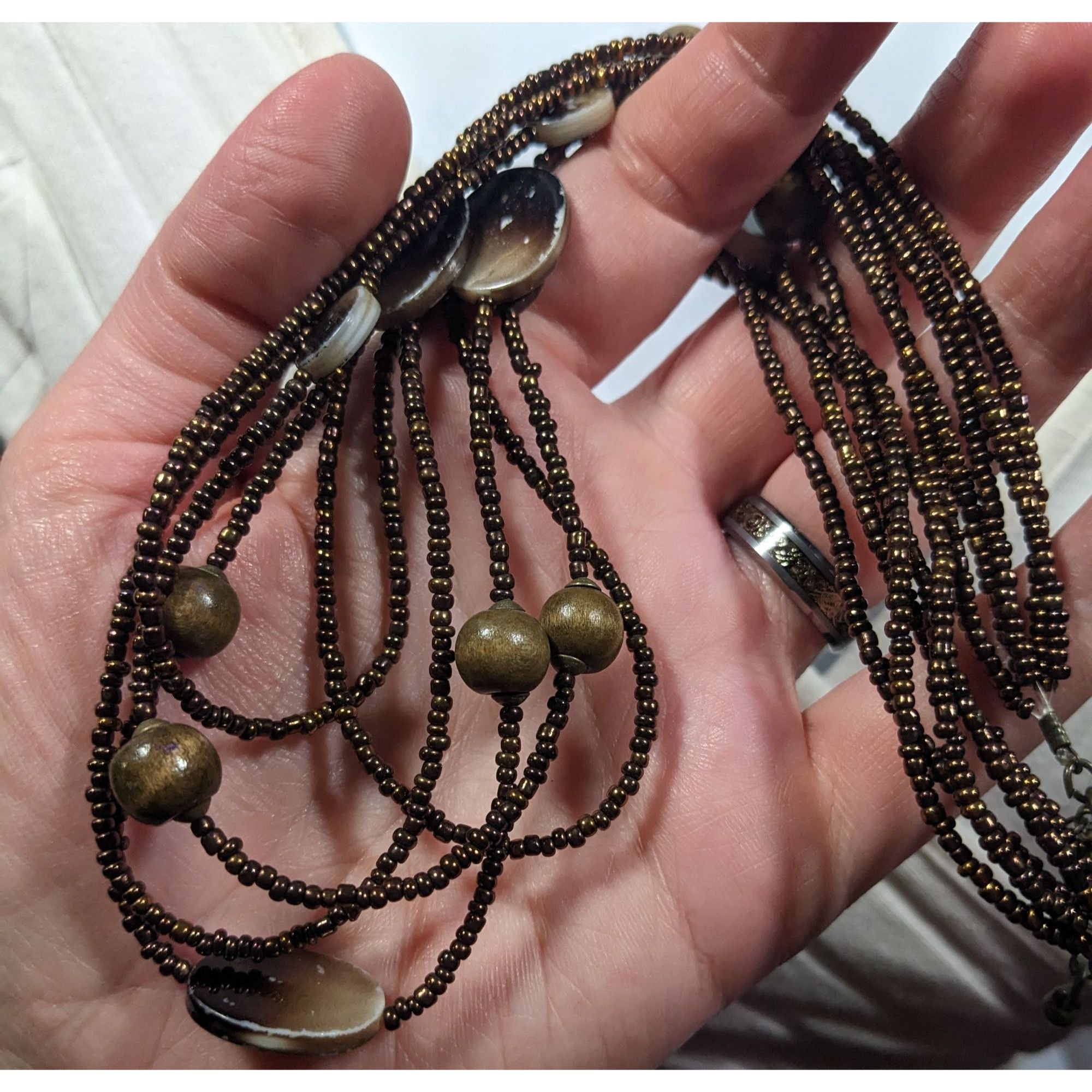 Other Bohemian Retro Multilayer Glass And Shell Beaded Necklace Size ONE SIZE - 11 Thumbnail