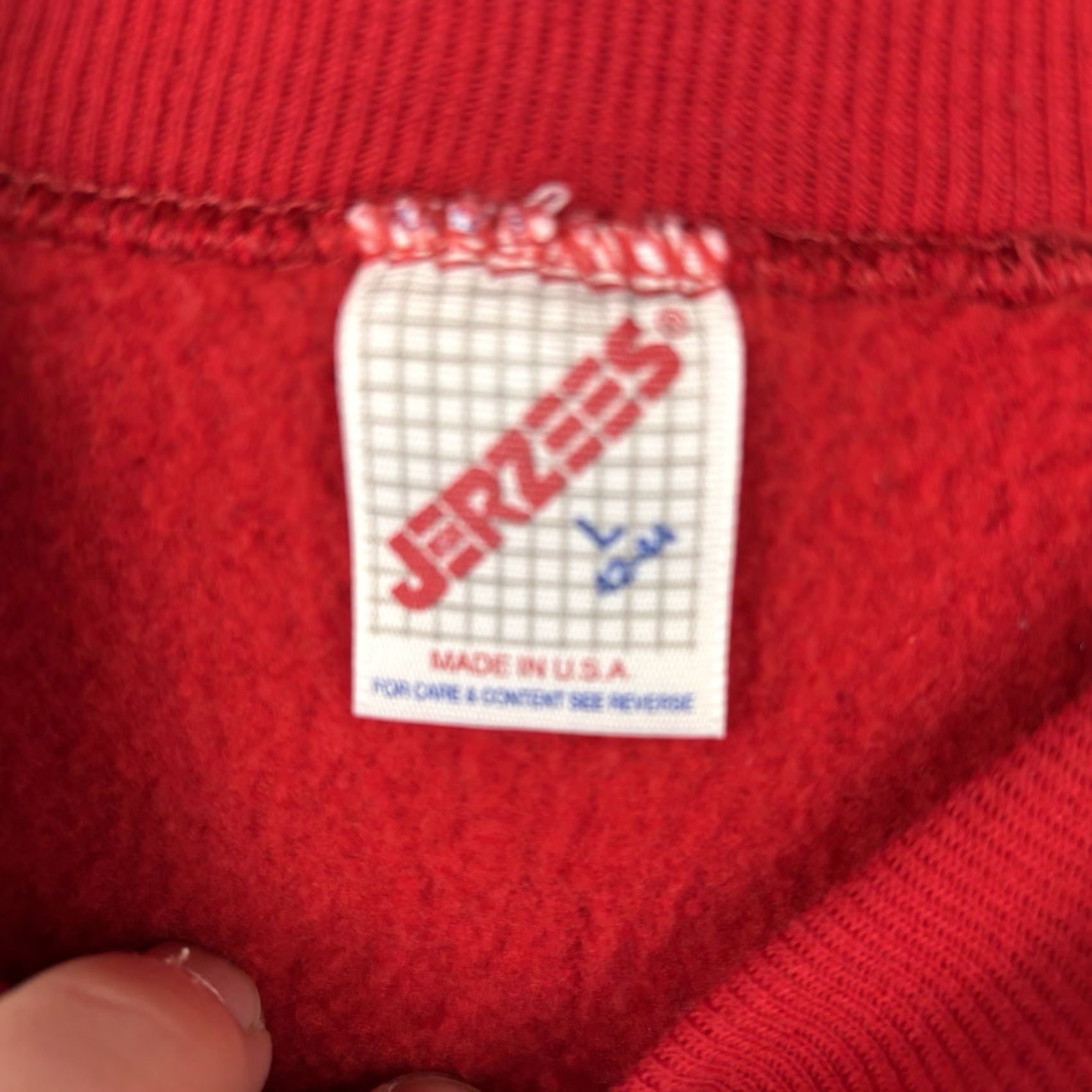 Jerzees VINTAGE Jerzees Crewneck Sweatshirt Mens L Red 90s USA Made By Russell Size US L / EU 52-54 / 3 - 2 Thumbnail