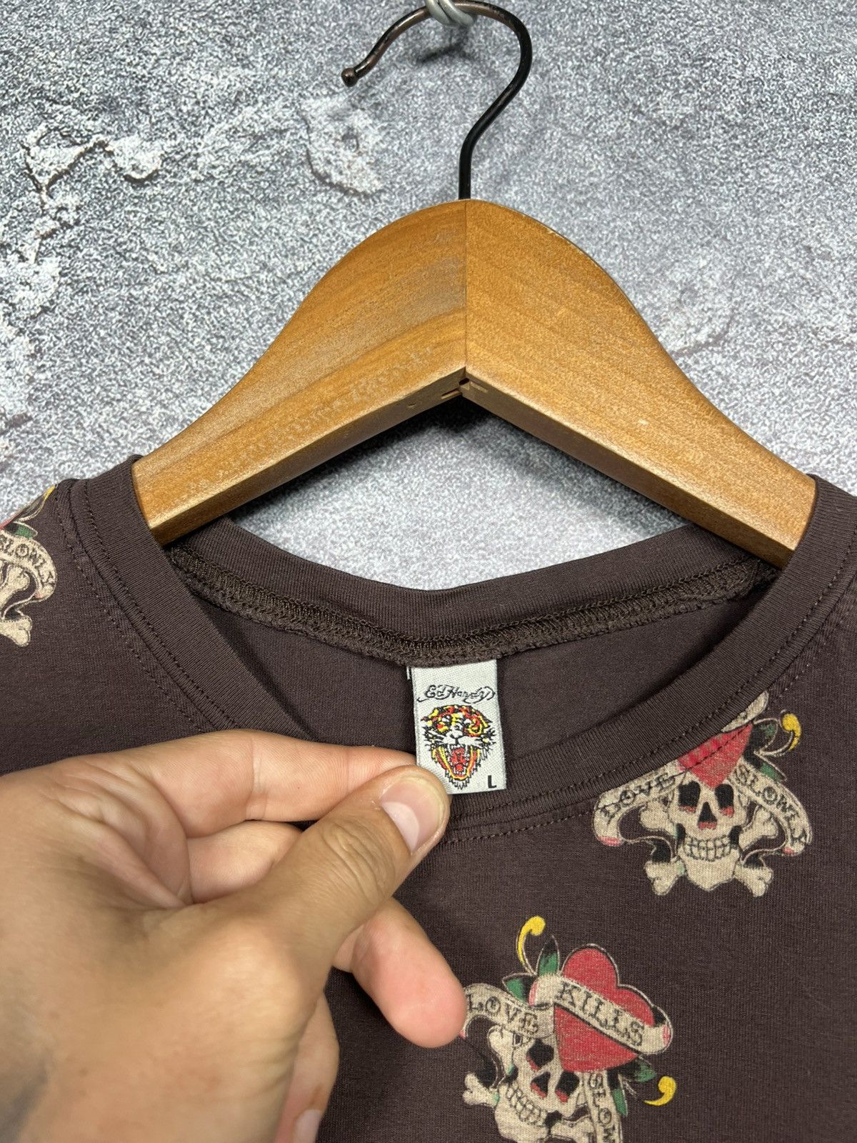 Ed Hardy Vintage Ed Hardy by Christian Audigier Monogram T-shirt Size S / US 4 / IT 40 - 6 Thumbnail