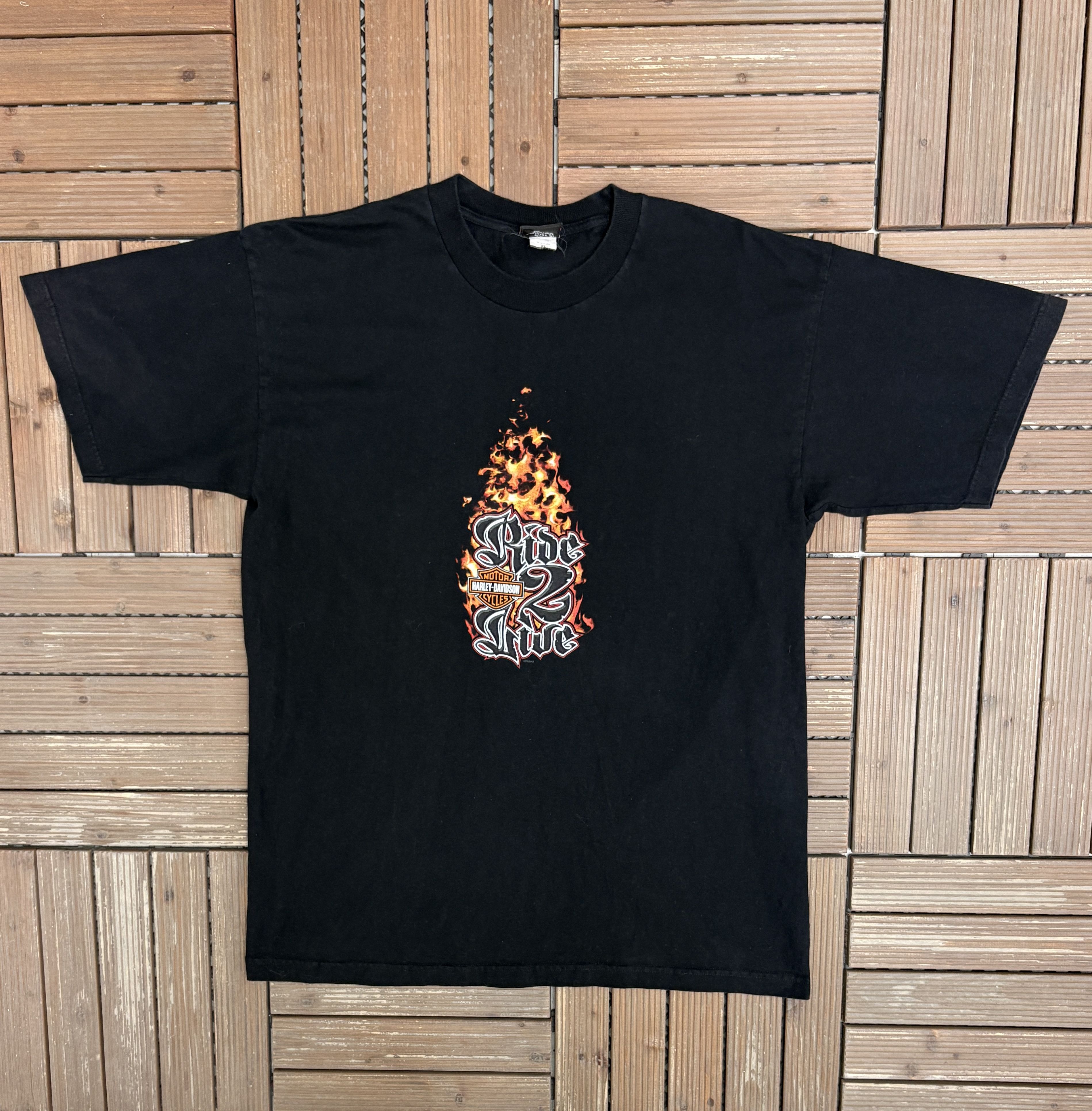 Harley Davidson Harley Davidson Battle Creek, Michigan Vintage Black Tee Size US XL / EU 56 / 4 - 1 Thumbnail