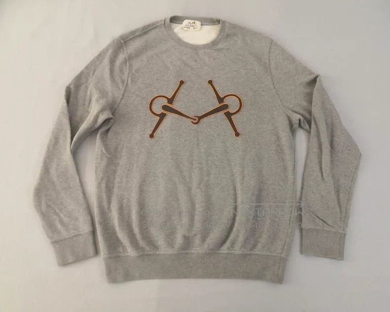 Hermes Hermes Sweatshirt Crewneck, Grey, Cotton, Sheepskin Patter Size US L / EU 52-54 / 3 - 1 Thumbnail