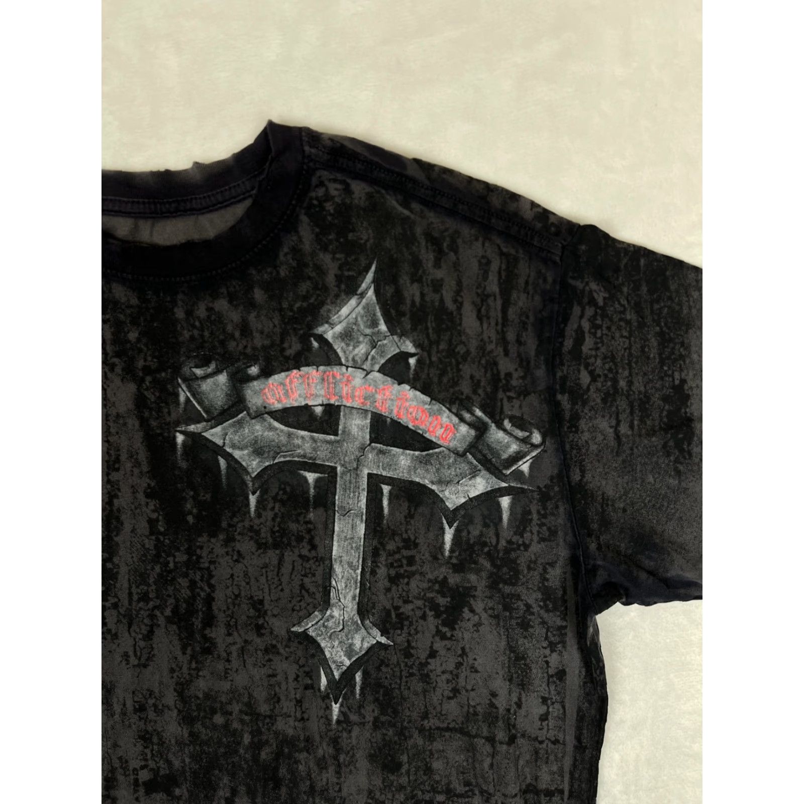 Affliction VINTAGE Affliction T-Shirt Mens Large Black Skull Wings Cross Live Fast Goth Y2K Size US L / EU 52-54 / 3 - 4 Thumbnail