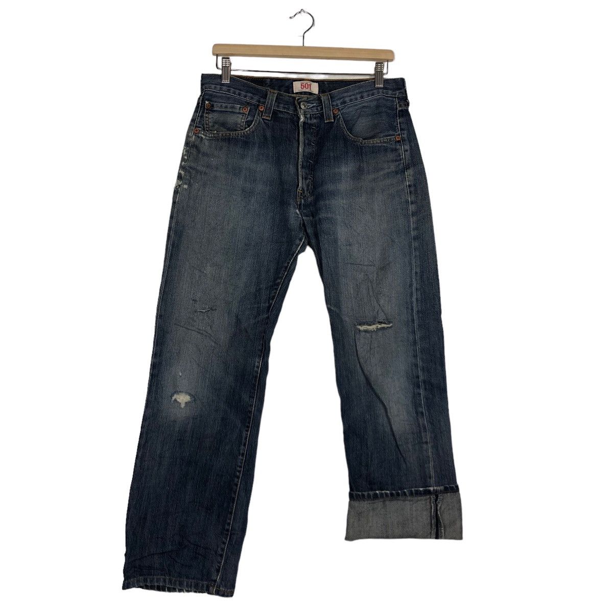 Levi's 🔥90’s VINTAGE LEVI’S ORIGINAL 501 STRAIGHT CUT DISTRESSED Size US 30 / EU 46 - 11 Thumbnail
