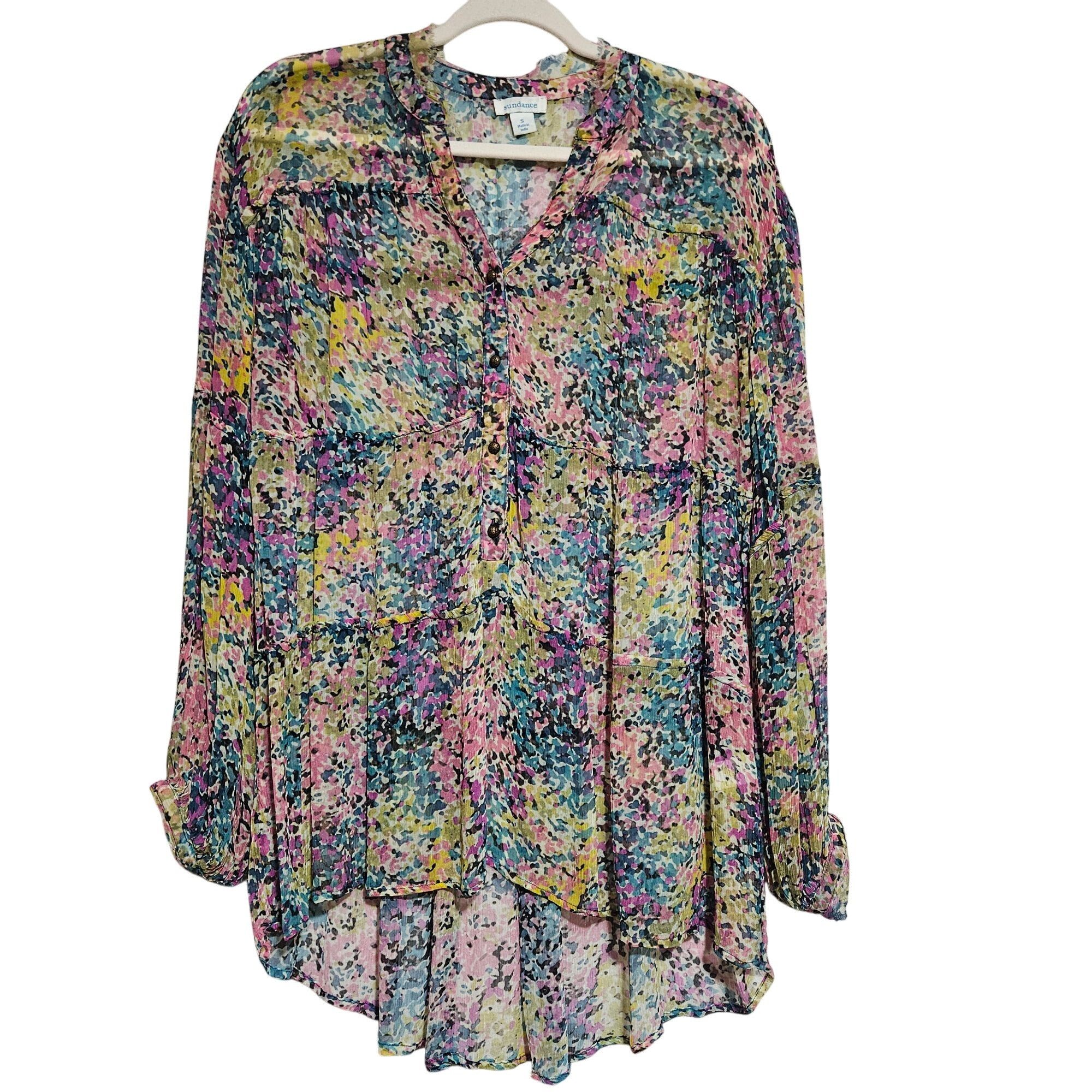 Other Sundance Women's Floral Blouse Small Painterly Pink Artsy Do Size S / US 4 / IT 40 - 2 Thumbnail
