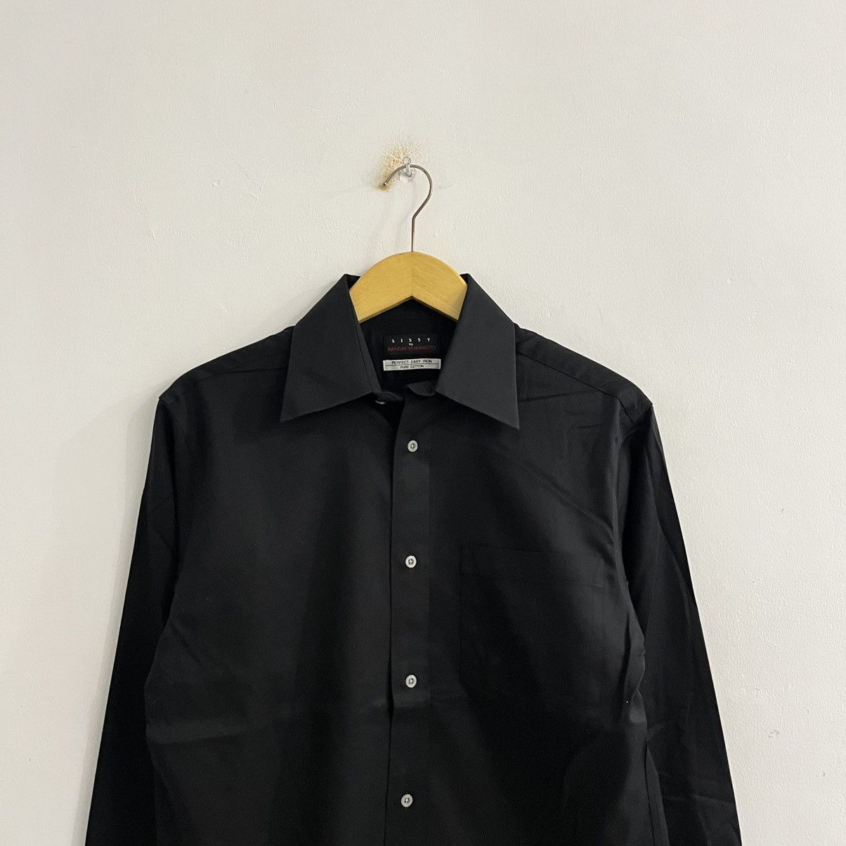 Japanese Brand Kansai Yamamoto Black Basic Button Up Easy Iron Size US M / EU 48-50 / 2 - 2 Thumbnail