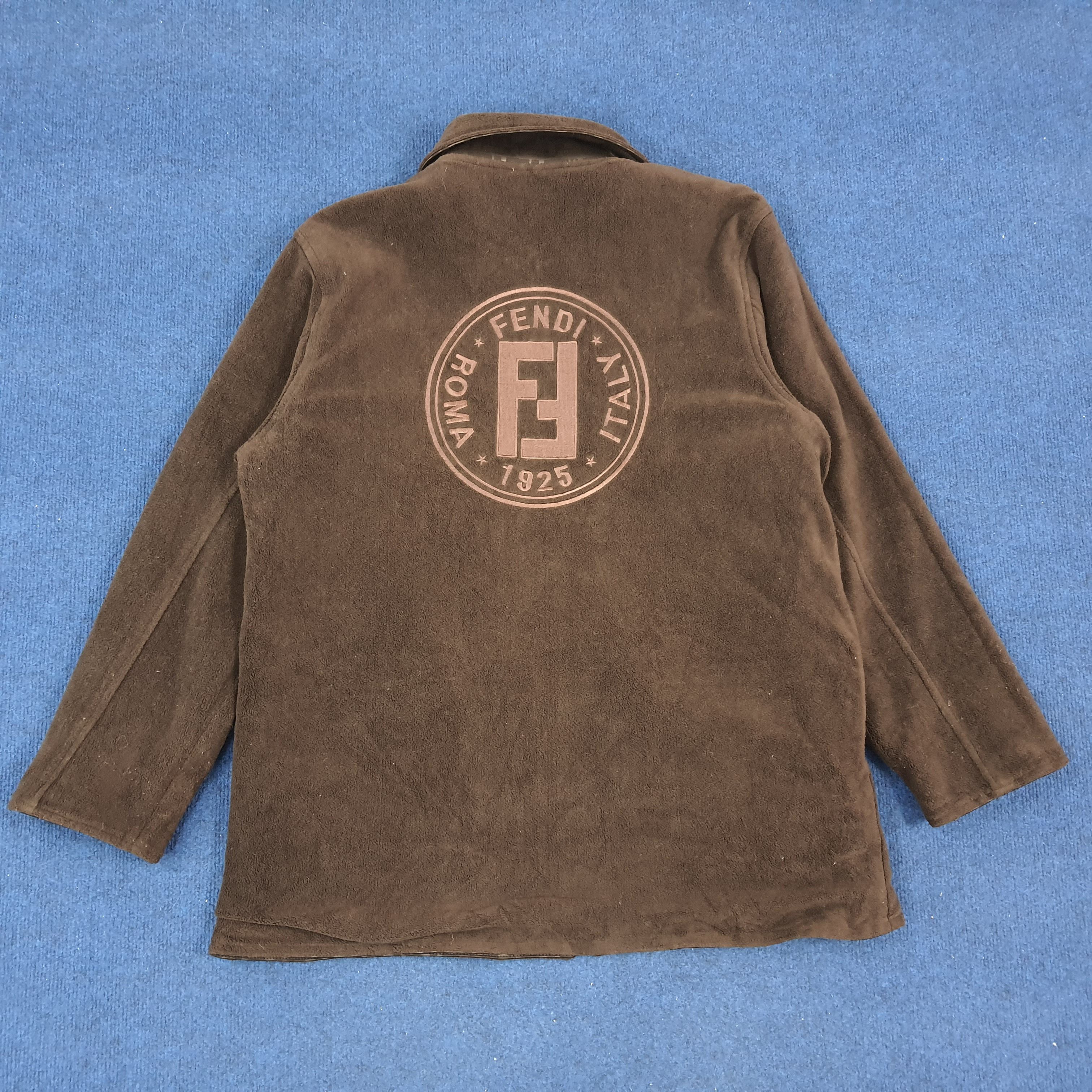 Fendi × Vintage Vintage FENDI Monogram Reversible Fleece Jacket Size US L / EU 52-54 / 3 - 4 Thumbnail