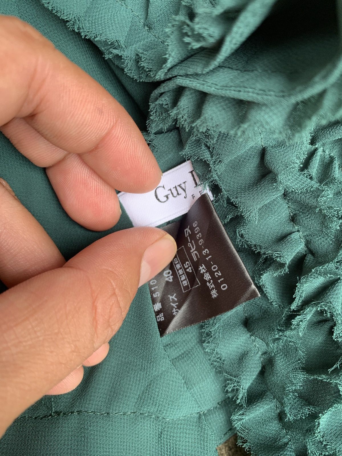 Guy Laroche Guy Laroche Femme Paris Forest Green All Ruffle Cap Top Size M / US 6-8 / IT 42-44 - 7 Thumbnail