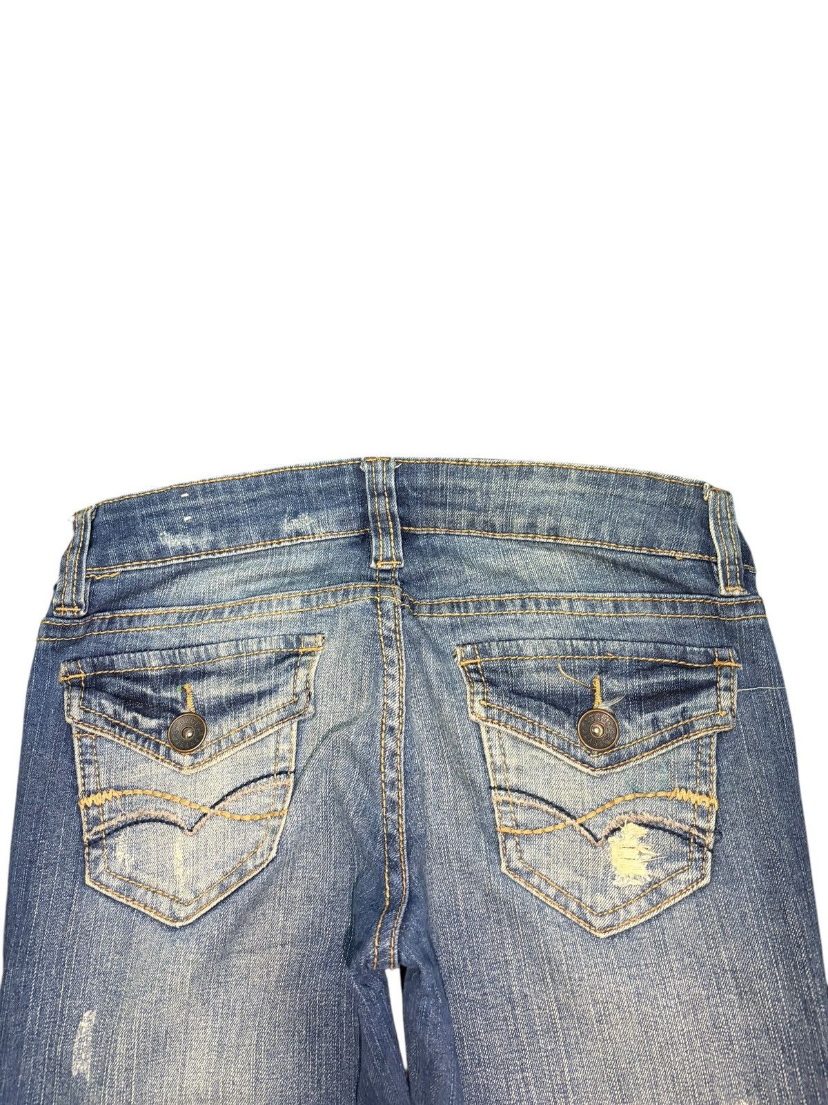 Diesel Vintage Japanese Brand Patch Distress Low Rise Flare Jeans Size 26" / US 2 / IT 38 - 4 Thumbnail