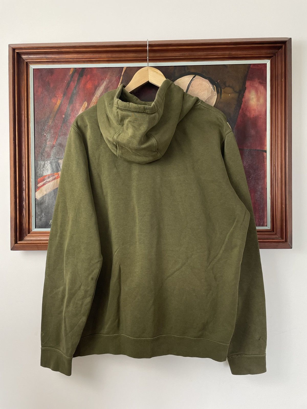 Nike Nike Vintage Y2k Olive Distressed Mini Swoosh Hoodie Rare Size US L / EU 52-54 / 3 - 2 Thumbnail