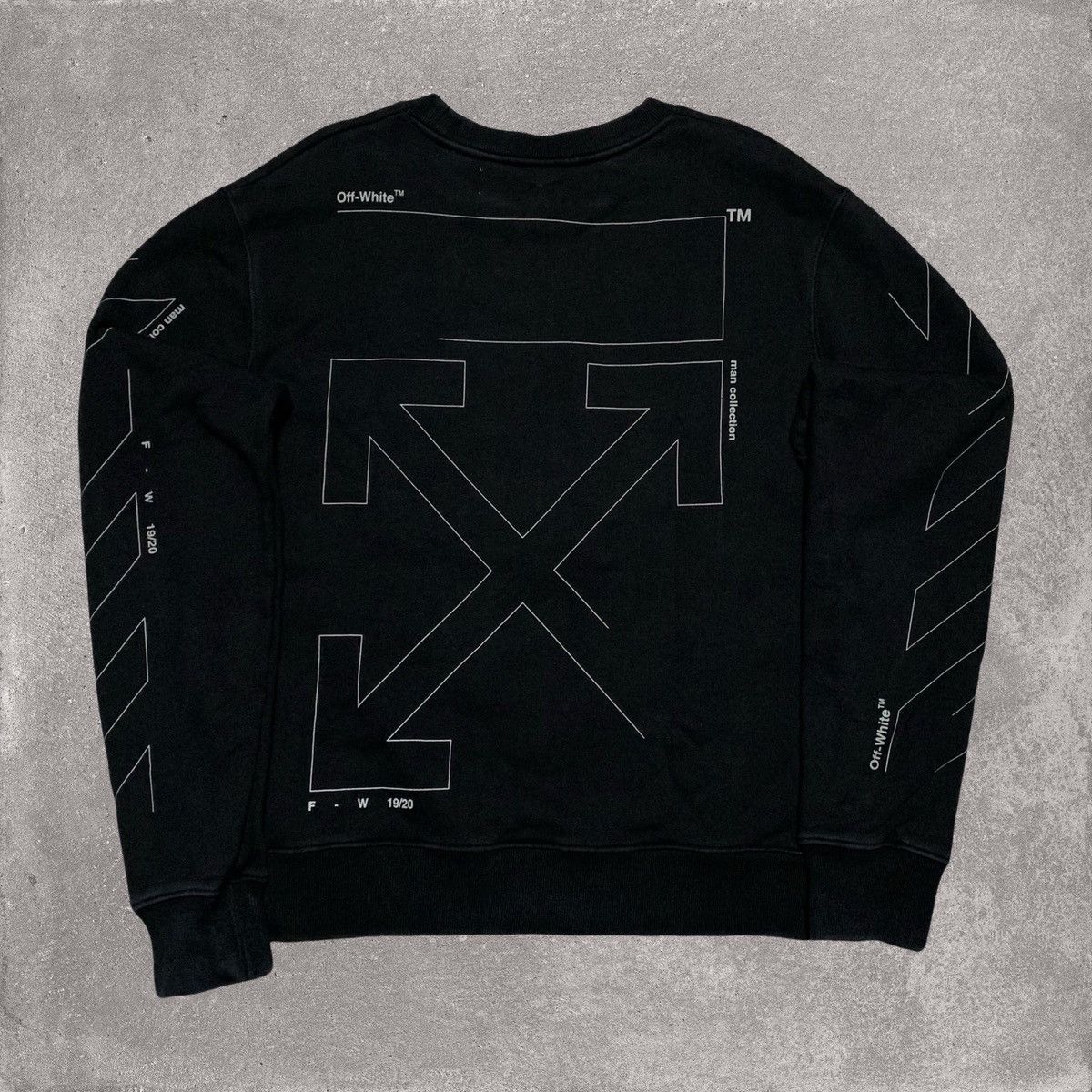 Off-White Off White Large Outline Arrows Black Sweatshirt Crewneck Size US L / EU 52-54 / 3 - 1 Thumbnail