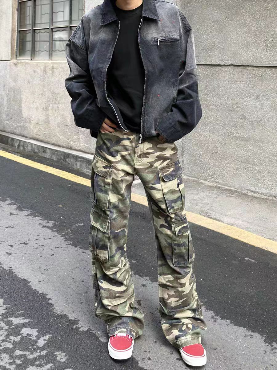 Japanese Brand × Vintage Washed camouflage baggy micro flare casual trousers Size US 30 / EU 46 - 1 Thumbnail