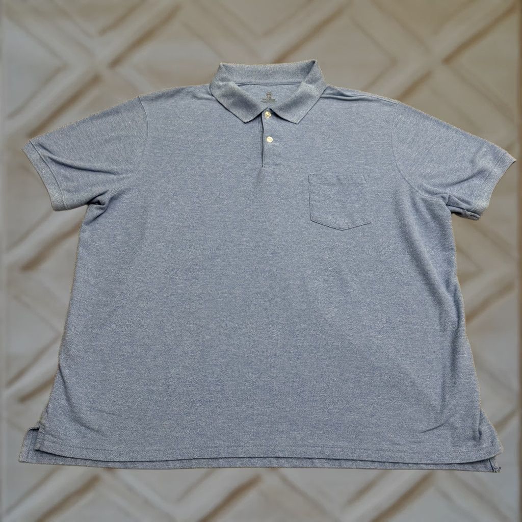 Vintage Harbor Bay Polo Shirt Mens 3XL Heather Marled Blue Short Sleeve Pocket Top Shirt Polo Size US XXL / EU 58 / 5 - 1 Thumbnail