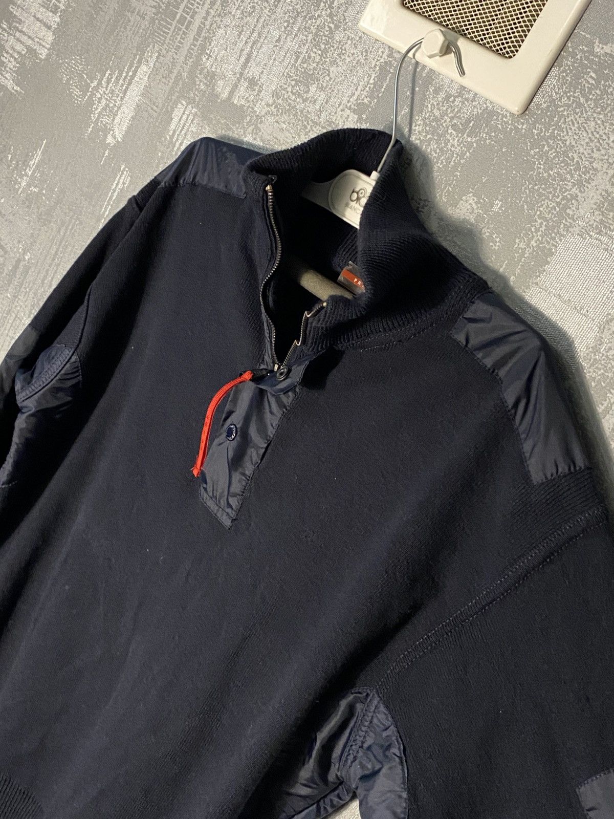 Prada Vintage Prada 1/4 Zip Sweater Dark Blue Size US M / EU 48-50 / 2 - 6 Thumbnail