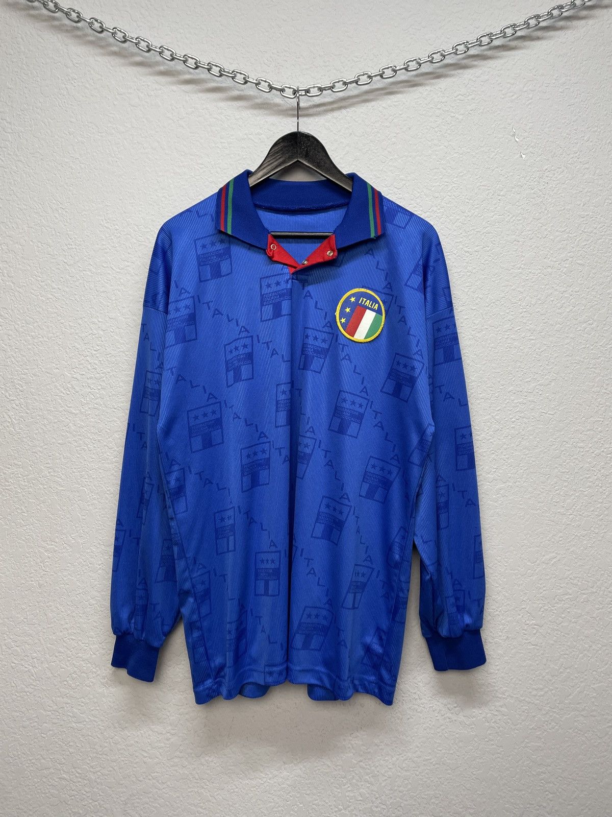 Nike Vintage Y2K Nike Italia Blockcore Tee Soccer Jersey Long Sl Size US L / EU 52-54 / 3 - 1 Thumbnail
