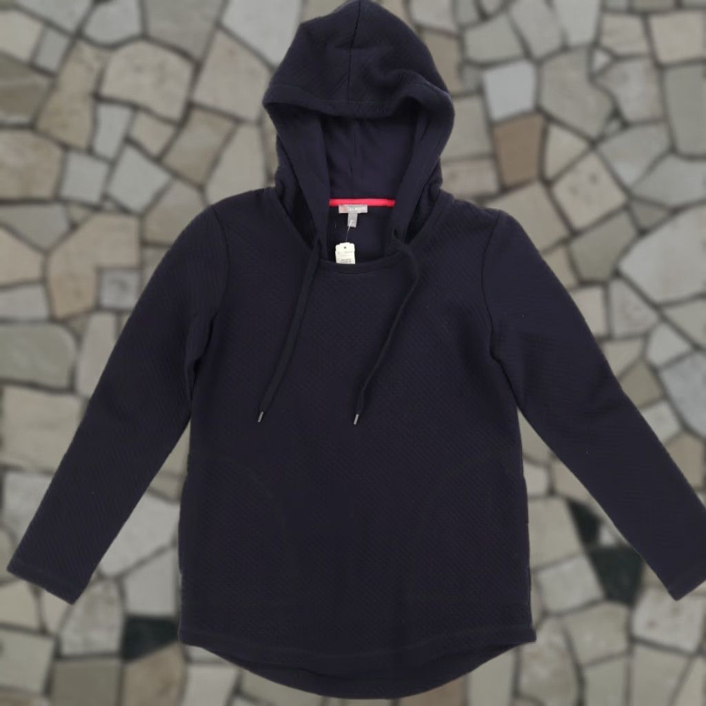 Talbots Talbots Waffle Hoodie Hooded Sweatshirt Navy Blue Women's XS Shirt Size XS / US 0-2 / IT 36-38 - 1 Thumbnail