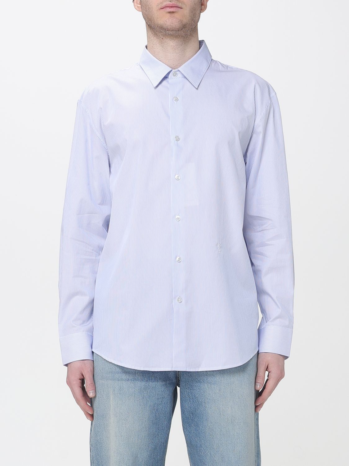 Saint Laurent Paris Saint Laurent Shirt Men Gnawed Blue Size US L / EU 52-54 / 3 - 1 Thumbnail