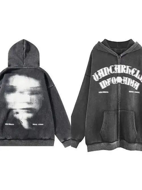 VIBE FACE Graphic Washed Full Zip Hoodie Size US M / EU 48-50 / 2 - 4 Thumbnail