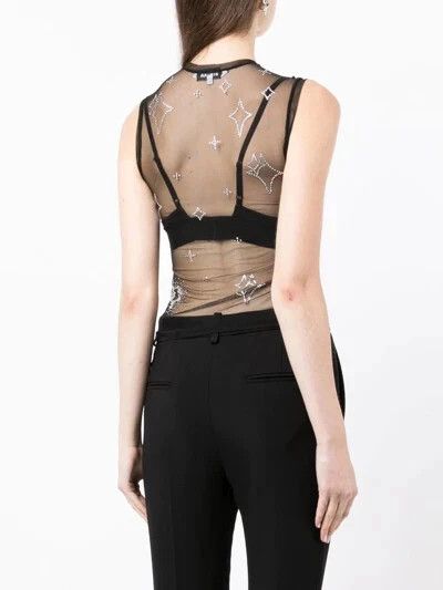 Other Saint Sintra Crystal Mesh Hot Fix Tank 42 6 Black SSENSE Size M / US 6-8 / IT 42-44 - 19 Thumbnail