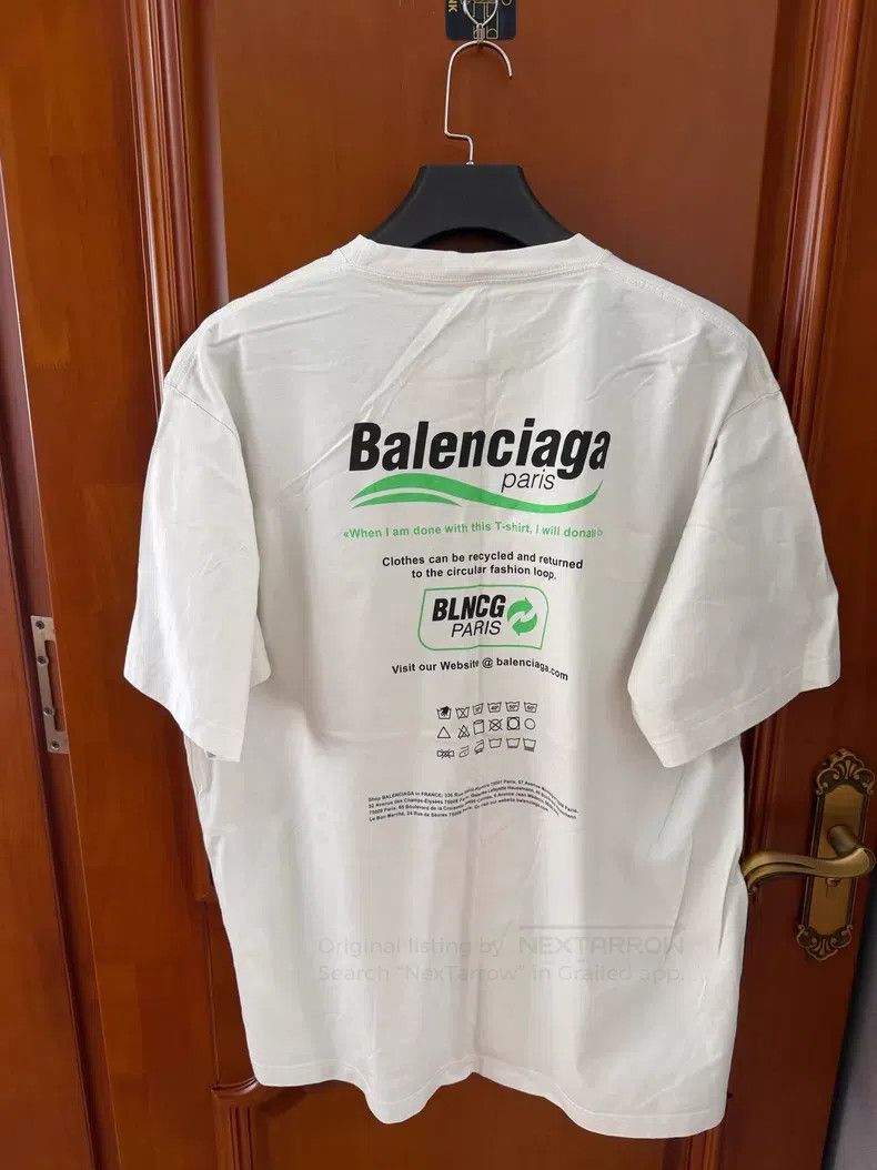 Balenciaga Balenciaga White environmental logo short-sleeved T-shirt Size US XS / EU 42 / 0 - 2 Thumbnail