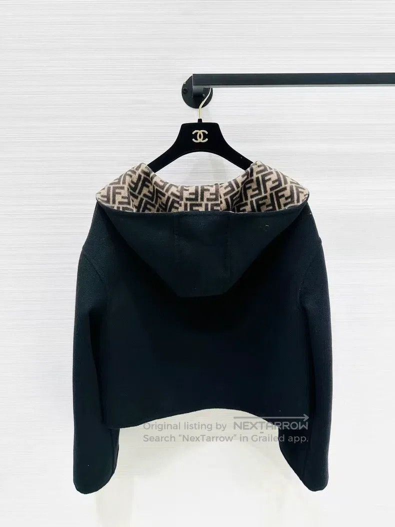 Fendi Fendi Black Brown Monogram Reversible Coat Size XS / US 0-2 / IT 36-38 - 3 Thumbnail